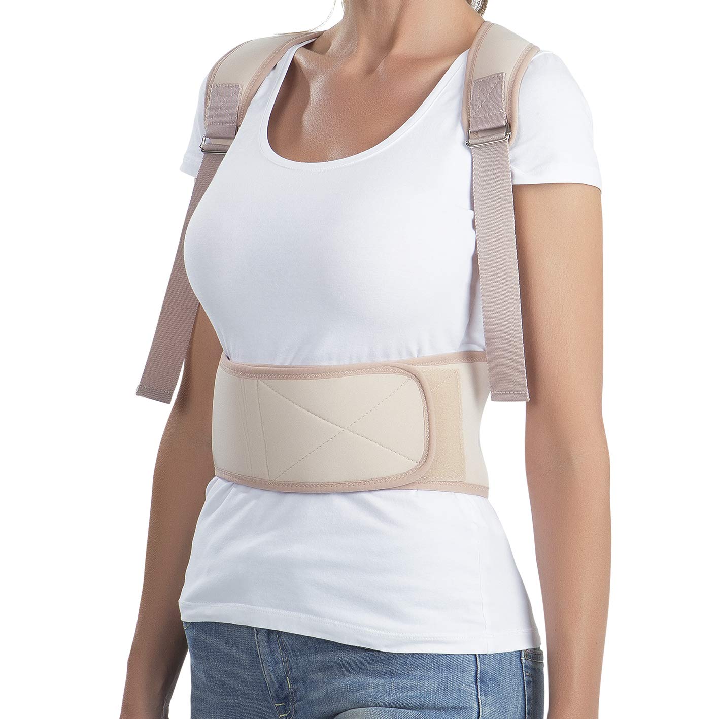 VITALmaxx Rückenkorrektor L/XL Creme | Verstellbare Träger | Weiches und flexibles Material für angenehmen Tragekomfort | Zur kurzfristigen Haltungsunterstützung – Bild 3