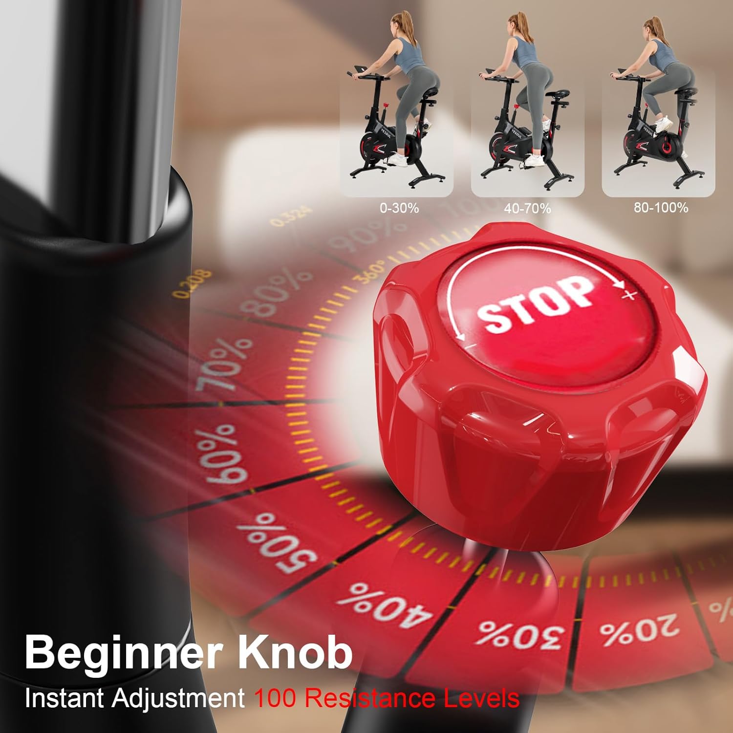 Bluearth Heimtrainer, leiser Magnetwiderstand, Heimtrainer-Fahrrad für Cardio-Training zu Hause, max. 150 kg, magnetisch schwarz – Bild 3