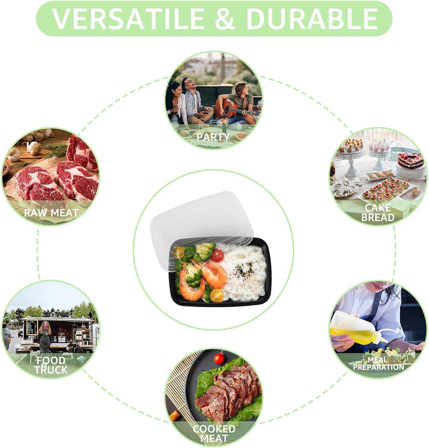 25 Stück Meal Prep Boxen, 750 ml Prep Meal Boxen, Meal Prep Behälter aus Kunststoff mit Deckel, spülmaschinenfest, BPA-freie Lunchbox, wiederverwendbar, Camping, Picknickbox – Bild 6
