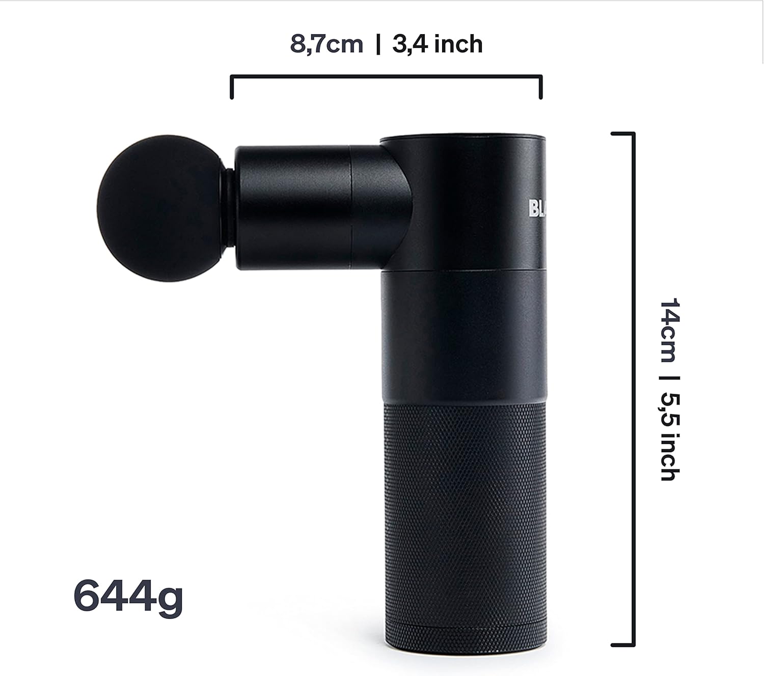 BLACKROLL FASCIA GUN Massagepistole, hochwertige Mini-Massagepistole mit USB C für Muskeln und Faszien, 4 Aufsätze mit 4 einstellbaren Stufen, zur Schmerzlinderung und Entspannung – Bild 7