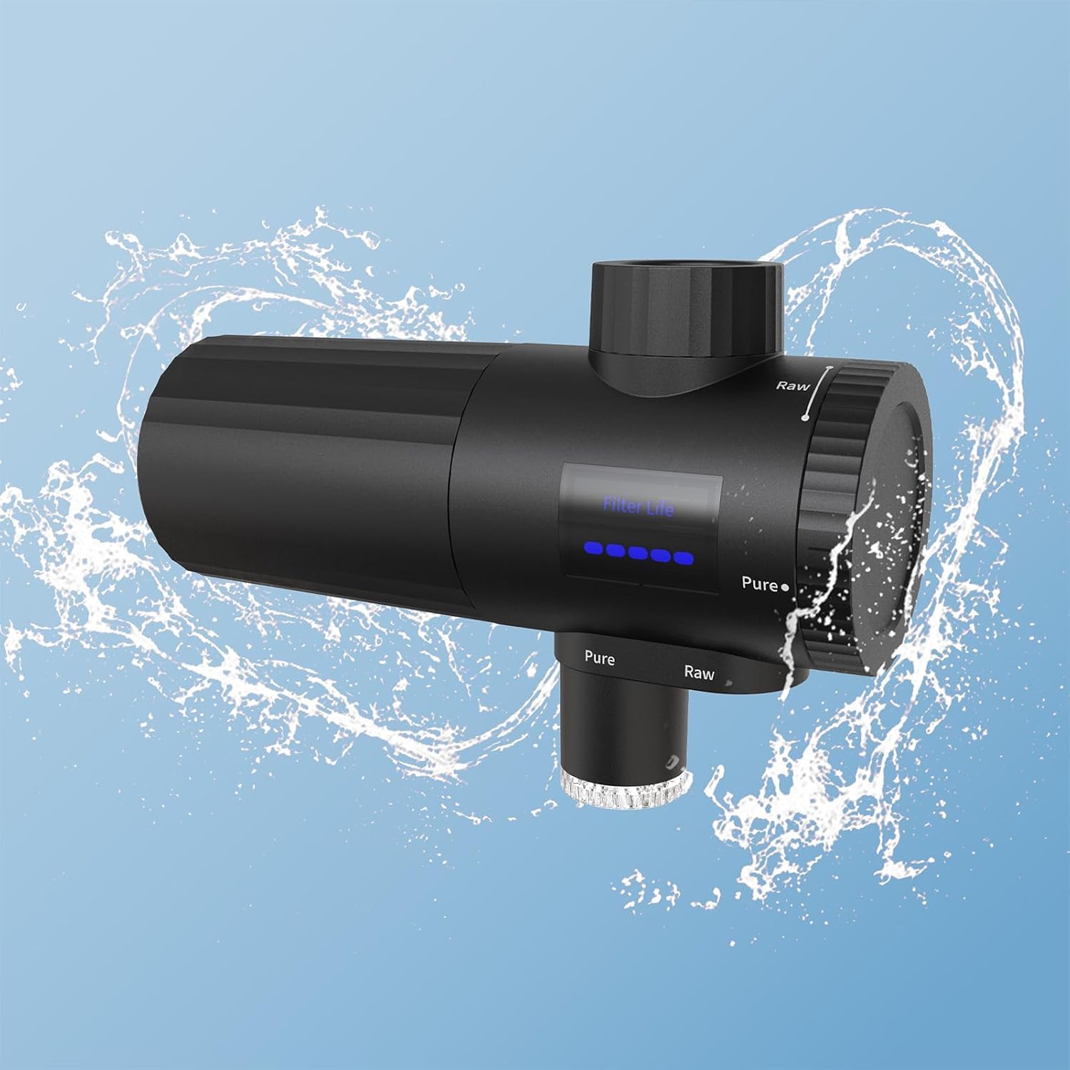 HOMELODY Wasserfilter Trinkwasser für Küche, entfernt Chlor, Schwermetalle & Kalk, verbessert den Geschmack, 12x Adapter, Blaulicht & 1 Filter enthalten, Wasserfilter Wasserhahn 3.0 mit LED-Anzeige – Bild 11