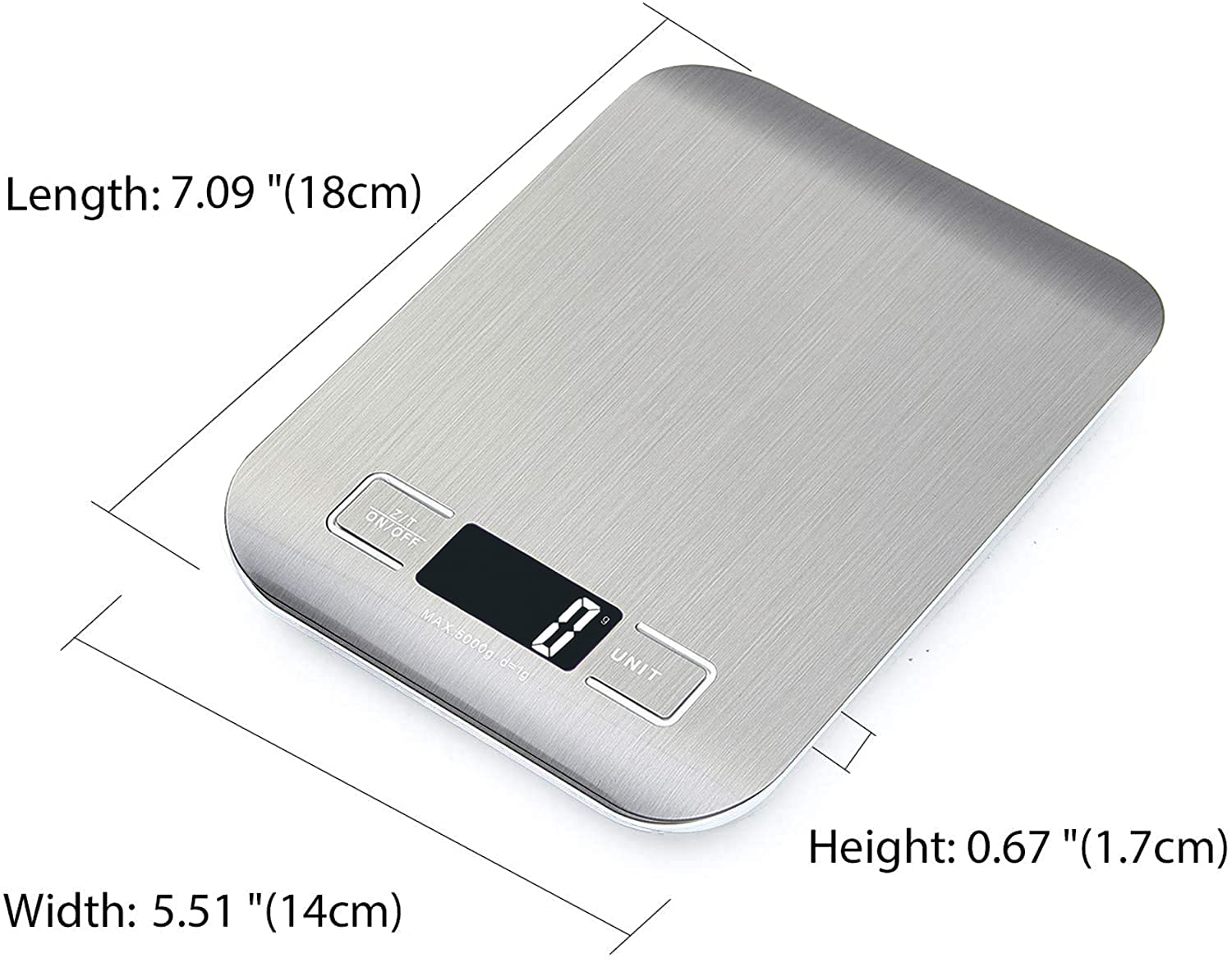 HomeFashion Digitale Küchenwaage, 5 kg, 1 g, 11 lb, Edelstahlplattform, LED-Anzeige, Präzisions-Lebensmittelwaage für Küche, Kochen, Backen, Zuhause und Büro – Bild 5