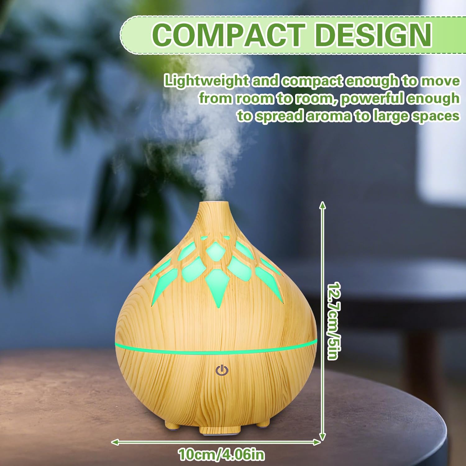 Aroma-Diffusor, 160 ml, Ultraschall-Luftbefeuchter, Aromatherapie-Öl-Diffusor, mit 7 farbigen LED-Lichtern, automatische Abschaltung, für Zuhause, Schlafzimmer, Yoga, Büro, Spa – Bild 4