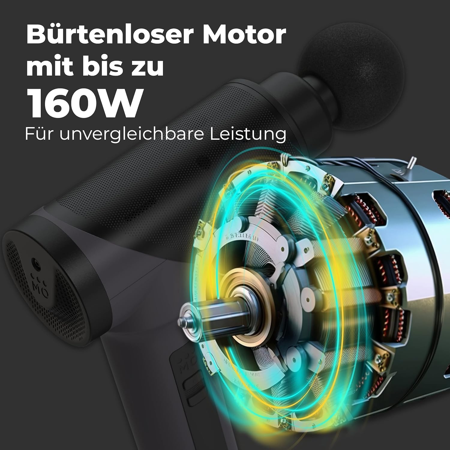 OrthoMechanik 3.0 | OrthoGun ohne Koffer | Massagepistole mit App & 4 Aufsätzen | 160-W-Motor und 5 Intensitäten zur Schmerzlinderung und Entspannung | Bis zu 360 Minuten Laufzeit – Bild 6