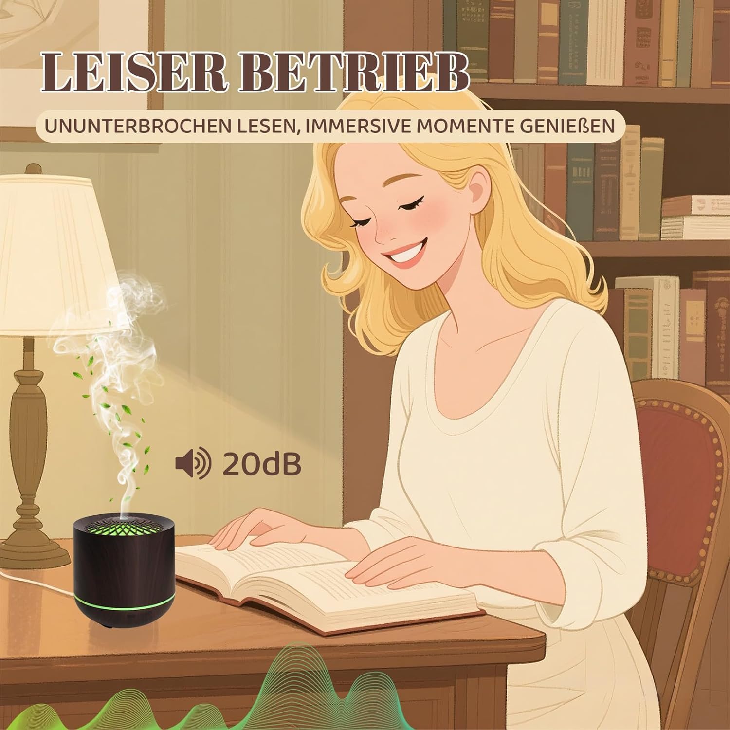 Aromadiffusor für ätherische Öle, 300 ml Ultraschalldiffusor, Luftbefeuchter mit kühlem Nebel, 7-Farben-LED-Licht und automatische Abschaltung – Bild 6