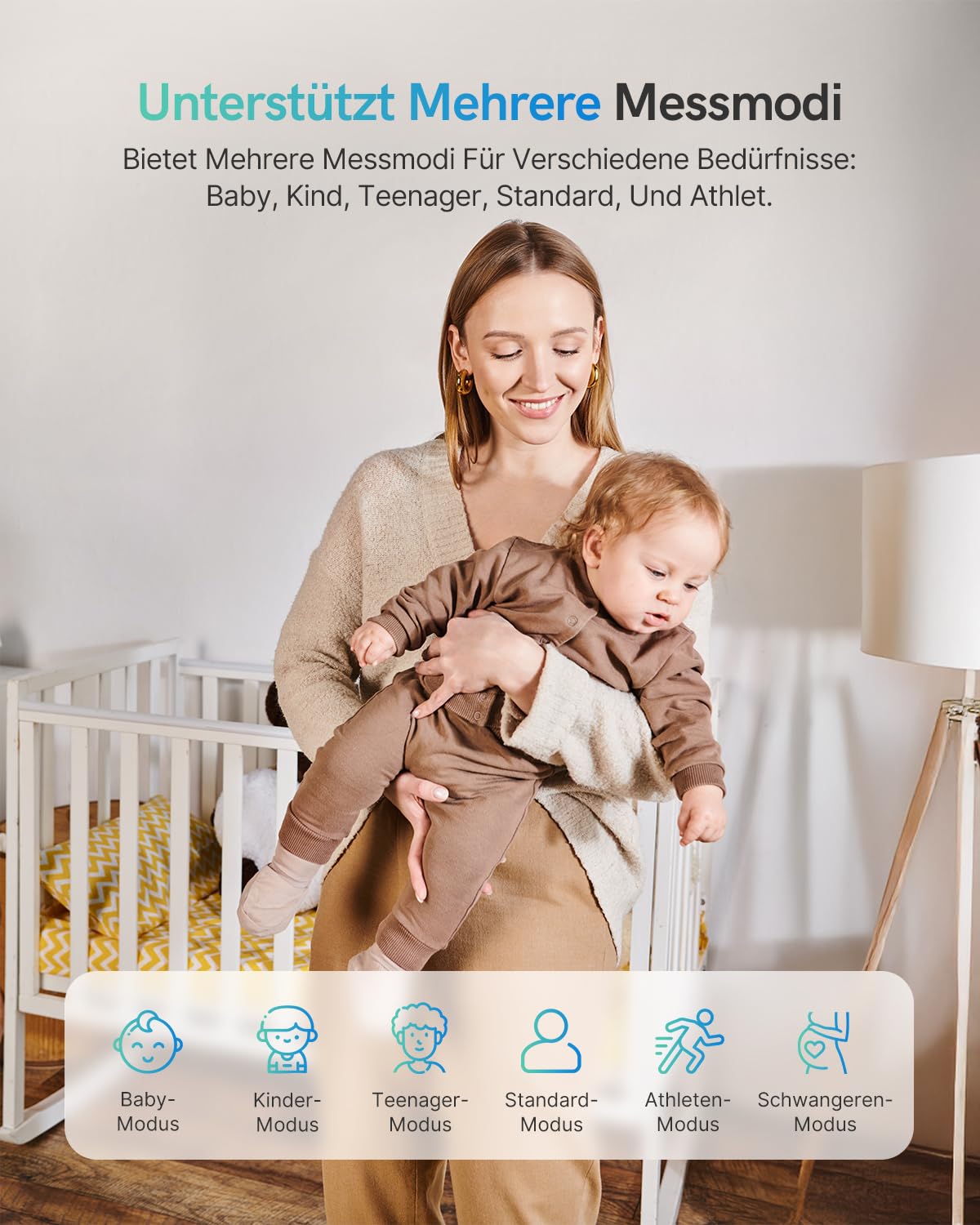 Personenwaage Körperfettwaage Bluetooth Körperanalysewaage mit VA-Anzeige, 22 Körperwerte, Herzfrequenz, BMI, Körperfett & Muskelmasse, kompatibel mit iOS/Android, max. 180 kg – Bild 8
