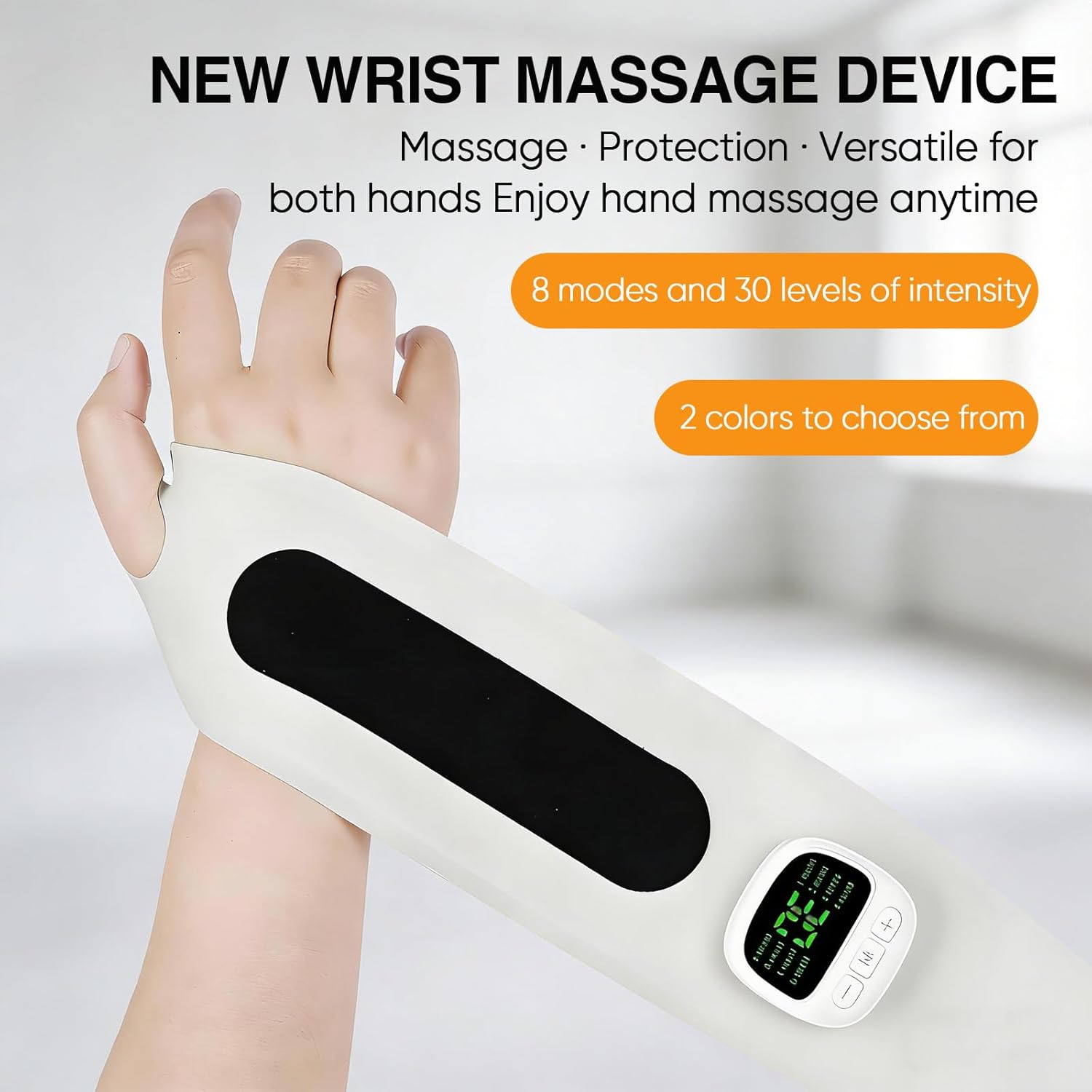 EMS Handgelenkmassagegerät, Handmassagegerät mit Wärme, Handgelenkmassagegerät mit 8 Modi / 30 Intensitäten, Sehnenscheidenentzündung & Karpaltunnelsyndrom, Handgelenkbandagen, Geschenke für Männer und Frauen (Blau) – Bild 2