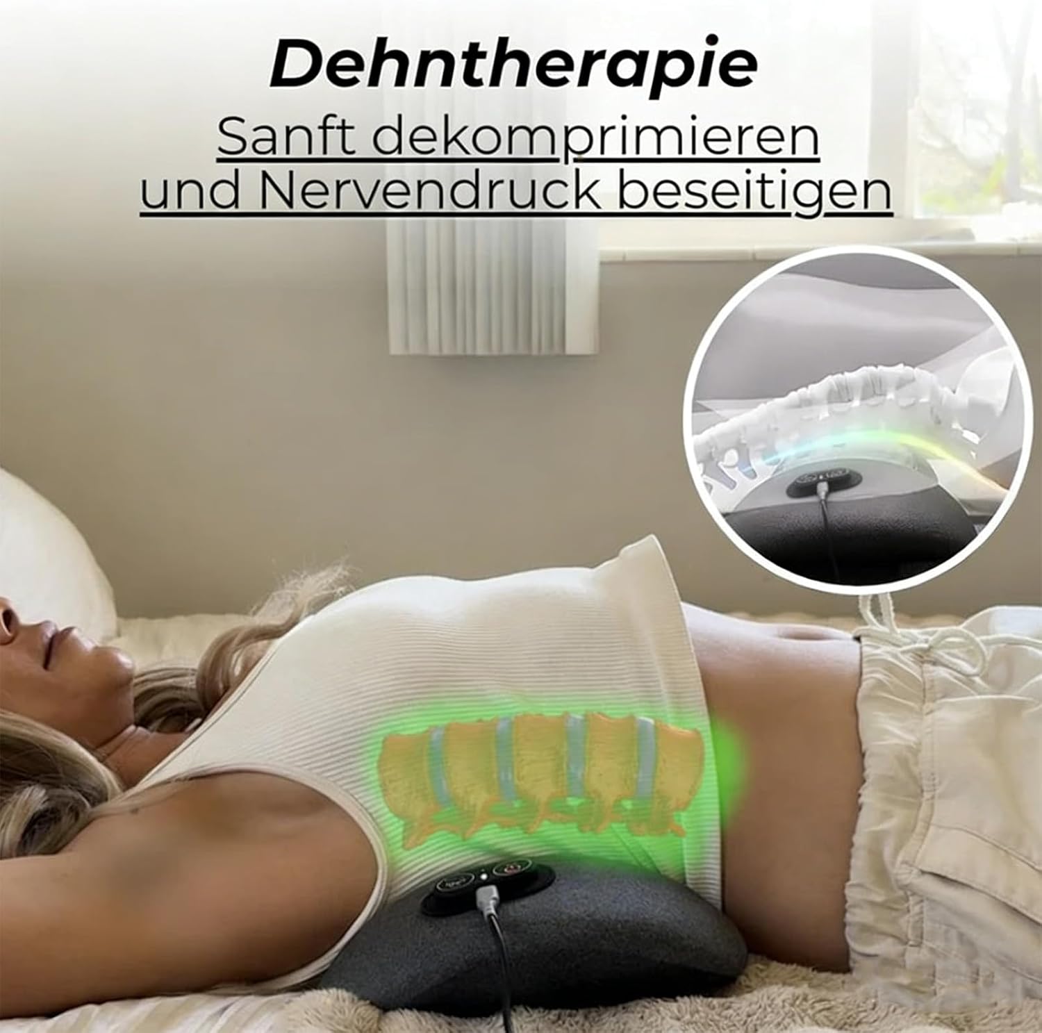 Medieval Deepcomfort 3 In 1 Massage Pad, Massagegerät Rücken Mit Traction, Vibration & Wärme, 135°-Goldkrümmungsdesign Tiefenmassagegerät, Rückenschmerzen Und Wirbelsäulenentlastung (B,Netz) – Bild 6