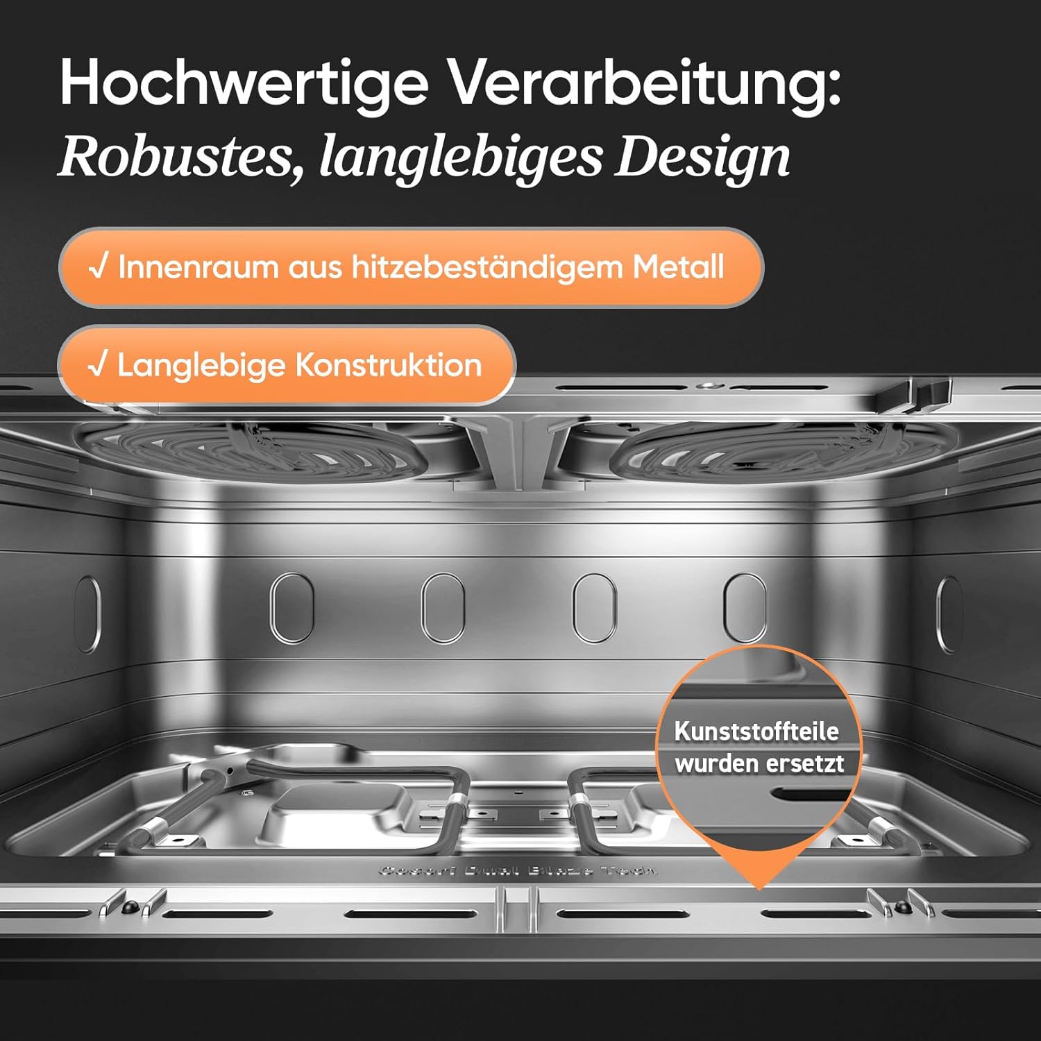 COSORI Heißluftfritteuse 2 Kammern, Dual Blaze TwinFry 10L Airfryer, mit 4 Heizrohren und flexiblen Kammern, gleichmäßige Wärmeverteilung, Temperatur bis zu 240 °C, Schwarz, TF102S – Bild 7