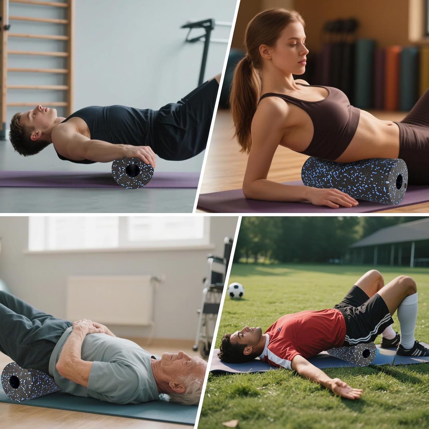 Faszienball 5er-Set mit Aufbewahrungstasche, Faszienrolle Wirbelsäule für Muskeln, Massageball für Triggerpunkt, Tiefengewebsmassage, Rückendehnung und Muskelregeneration nach dem Training – Bild 6