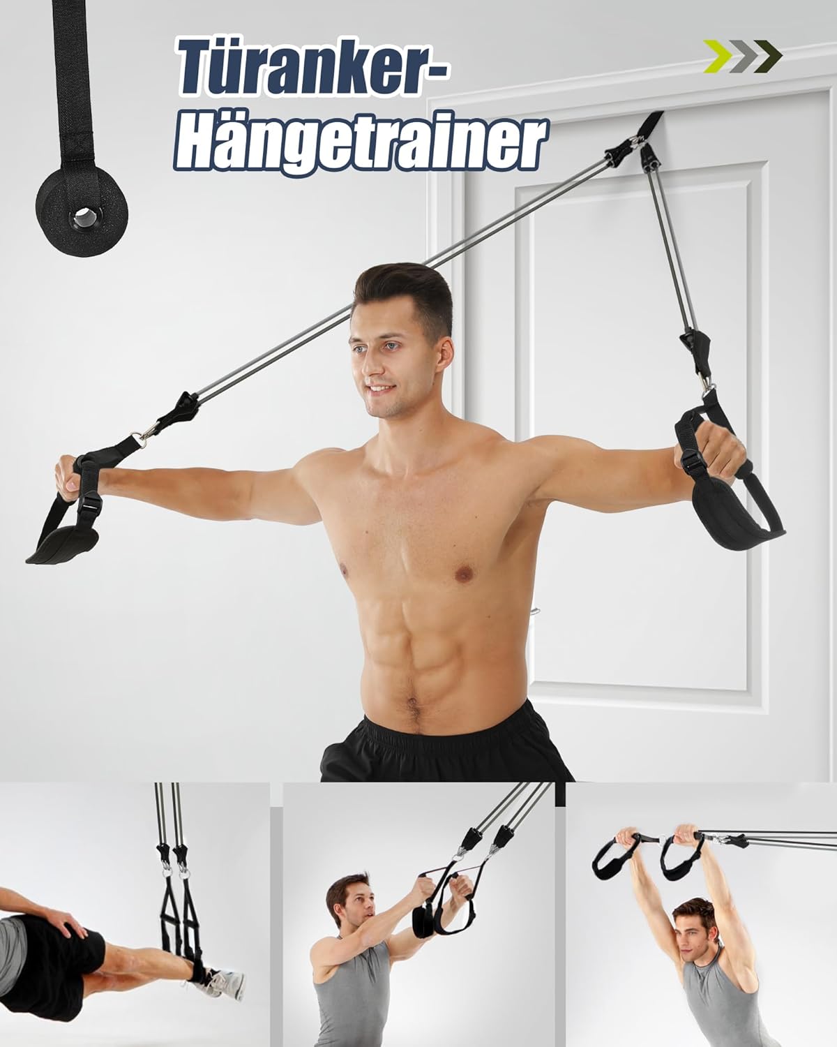 ALongSong Fitnessbänder Set mit 6 Widerstandsbändern 20-180Lbs oder 20-240Lbs & Pilates-Stange, Griffe, Türanker für Fitness Widerstandsbänder Krafttraining Fitnessgeräte für Zuhause – Bild 3