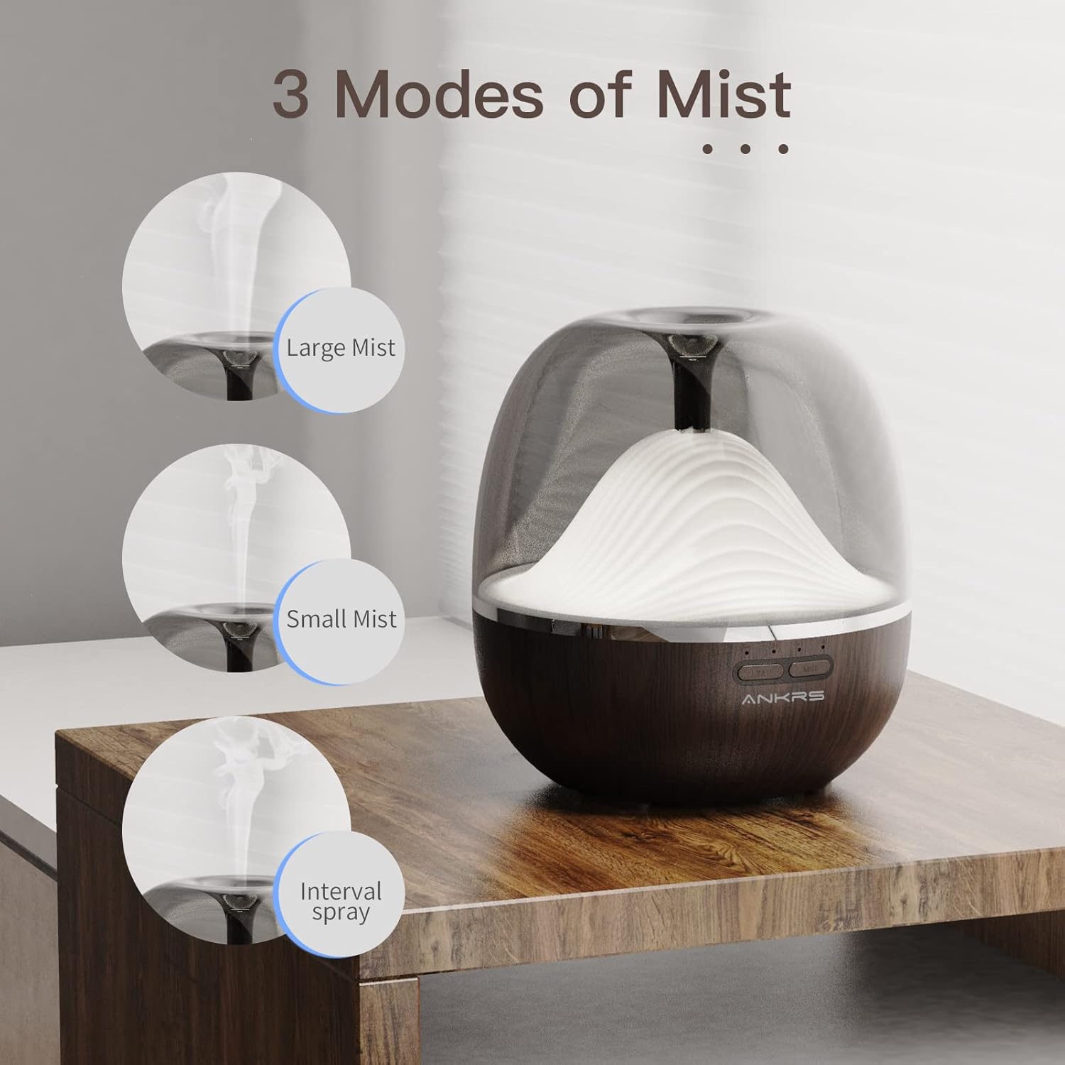 Alexa Smart Aroma Diffuser 600 ml, Ankrs Diffusor für ätherische Öle, Aroma-Luftbefeuchter, WiFi-Diffusor, kompatibel mit Alexa/Google Home, Smart Home, extrem leise, BPA-frei für Schlafzimmer, Büro, Spa – Bild 5
