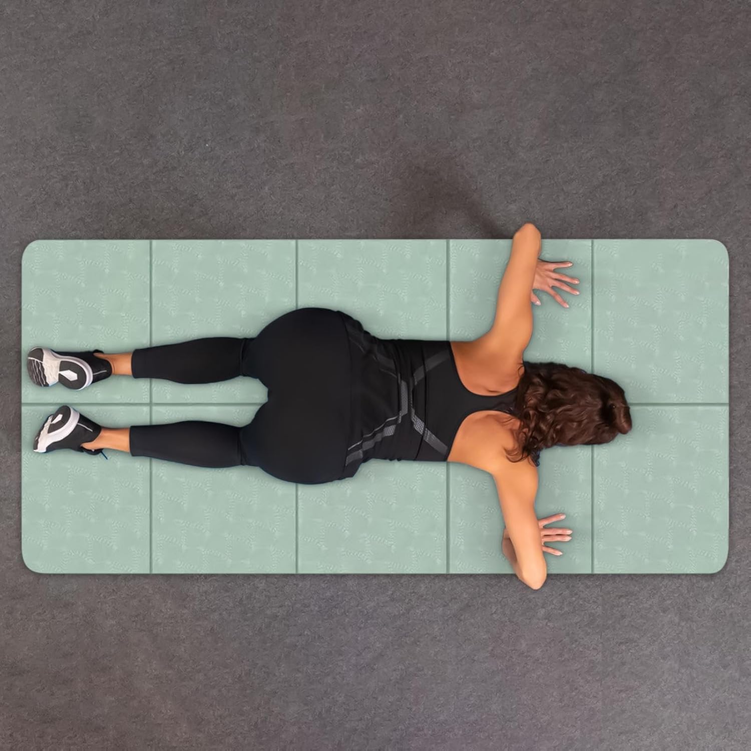 Reise-Yogamatte, rutschfest, faltbar, tragbar, für Zuhause, Yoga, dick, faltbar, Pilates-Bodenübung für drinnen und draußen, Pilates, Workout, Fitness, Dehnen – Bild 2