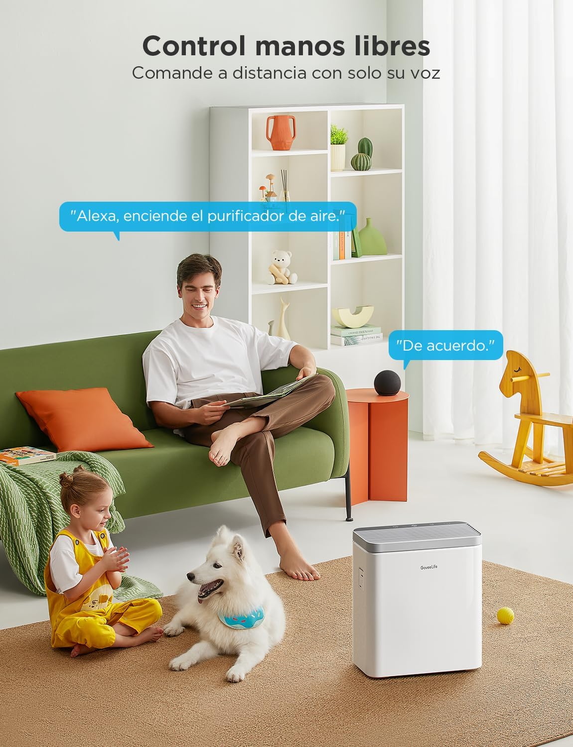 GoveeLife Smarter Luftreiniger für große Räume bis 97 m², PM2,5-Monitor, HEPA-Schlafmodus, 3-in-1-Luftreinigungsfilter mit App und Alexa-Steuerung für Tierhaare, Pollen, perfekt für Allergiker – Bild 4