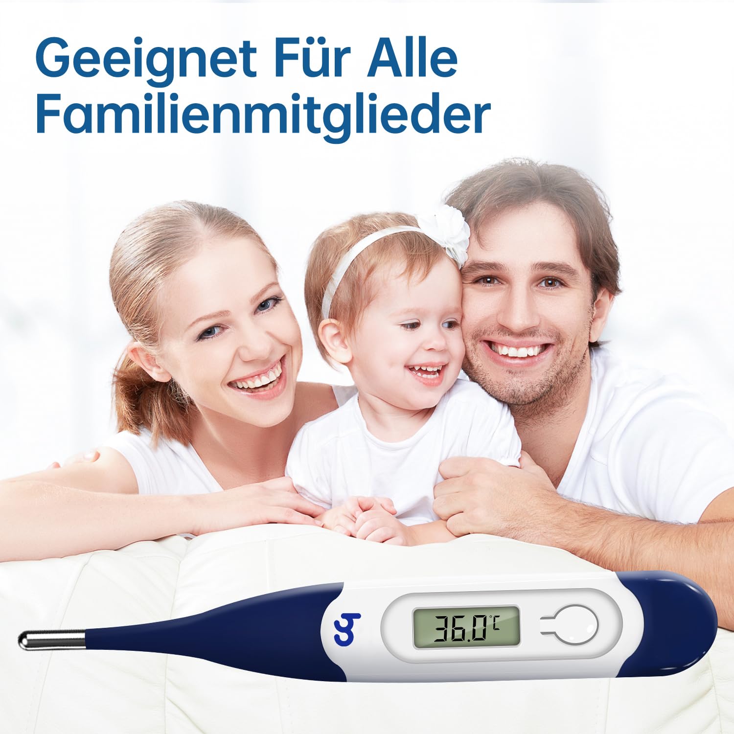 Digitales Thermometer mit flexibler Spitze für Erwachsene, Kinder und Babys, schnelles und genaues medizinisches Mund- und Unterarmthermometer, Rektalthermometer – Bild 6