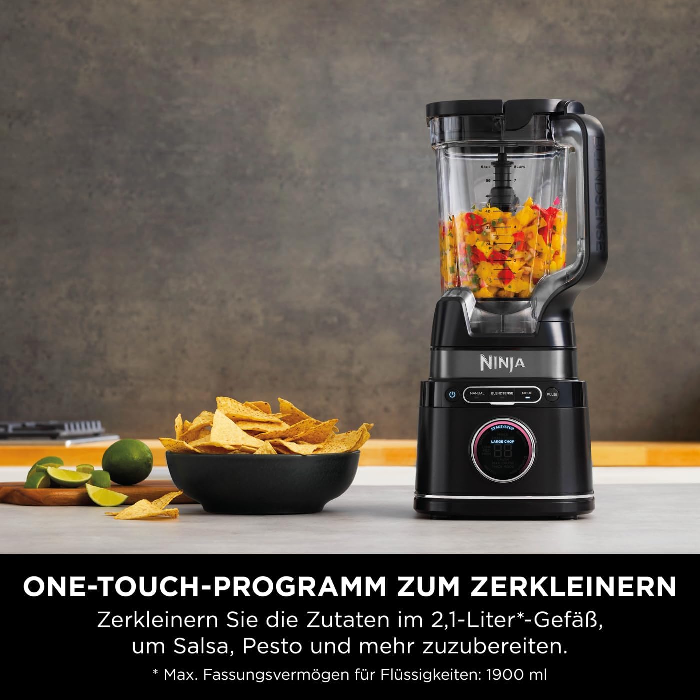 Ninja 2-in-1 Detect Power Mixer Pro, 1200 W mit Krug und Tassen, Smoothies-Mixen, Gemüsehacken und gefrorene Getränke, Schwarz, TB301EU – Bild 2