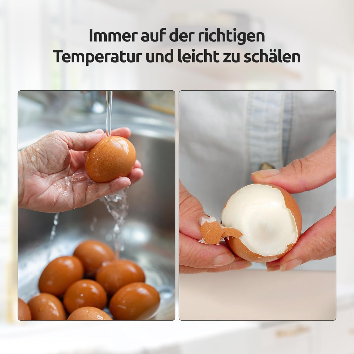 Automatischer Eierkocher von Olvy für 6 Eier – professioneller 6-in-1-Eierkocher mit LCD-Timer und Dampfgarer – ideal für Camping, mit automatischer Abschaltung und spülmaschinenfesten Teilen – Bild 6