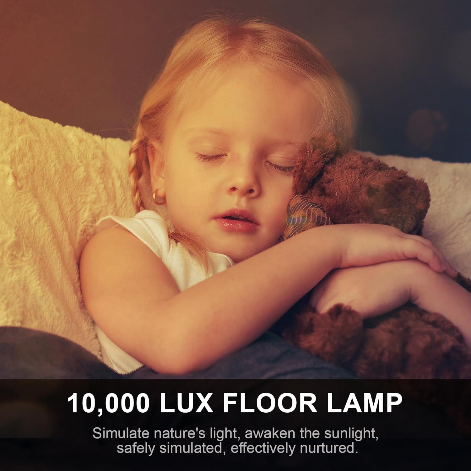 Tageslichtlampe Stehleuchte 10.000 Lux, UV-freie Sonnenlichtlampe mit Touchpanel & Fernbedienung, 5 Farbtemperaturen, 5 Helligkeitsstufen, höhenverstellbar mit flexiblem Schwanenhals – Bild 7
