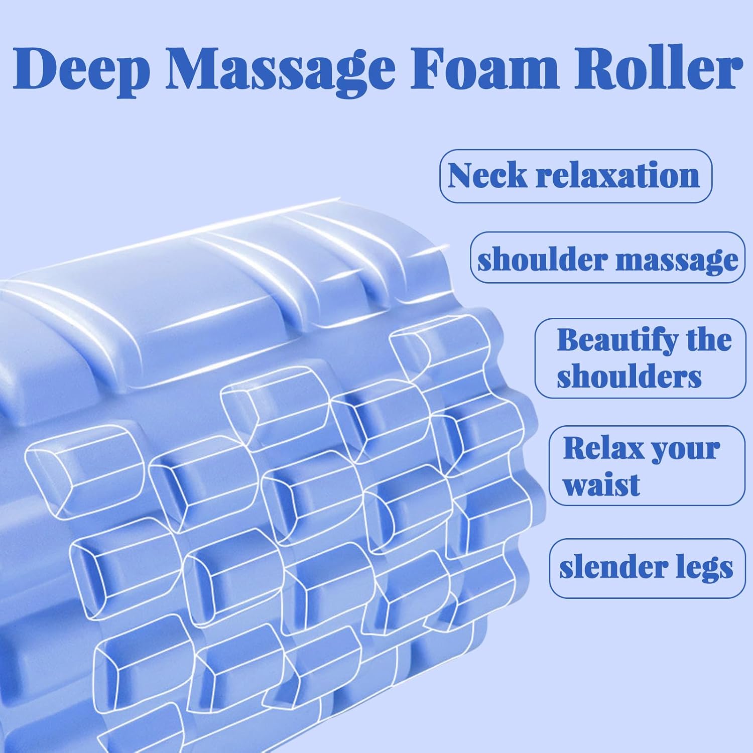 trabag Facia Roller Rücken Wirbelsäule, Blackroll Massageroller für Rücken, Wirbelsäule, Beine, Faszienrolle für Fitness, Fitnessstudio (blau) – Linderung von Rückenschmerzen – Bild 5