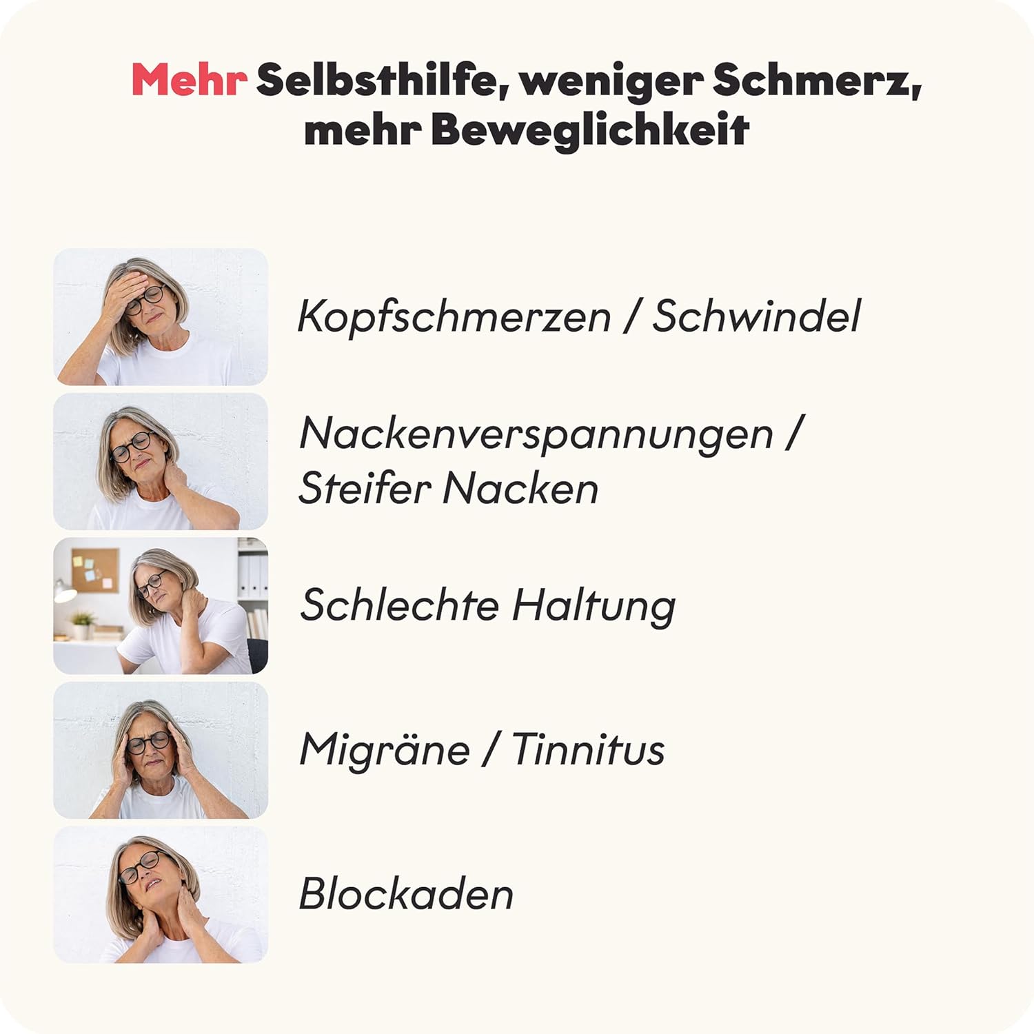 TMX Dura Neck Trigger, effektives Trainingsgerät bei Migräne, Nackenschmerzen und Verspannungen, Triggerpunktschieber, lindert Kopfschmerzen, Tinnitus und Schwindel, hergestellt in Deutschland – Bild 4