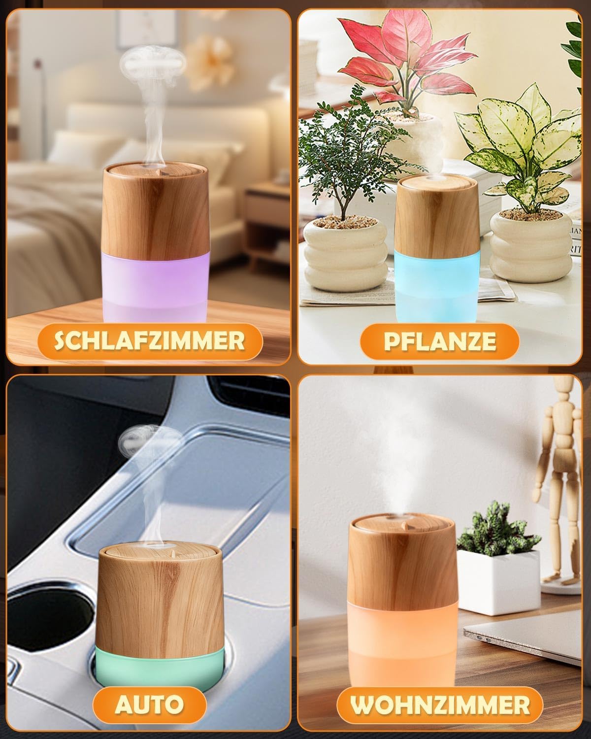 300 ml Aromadiffusor mit Quallenspray, Aromatherapie-Diffusor für ätherische Öle, automatische Abschaltfunktion, 7 LED-Licht-Duftdiffusor für Zuhause, Büro oder Yoga – Bild 7