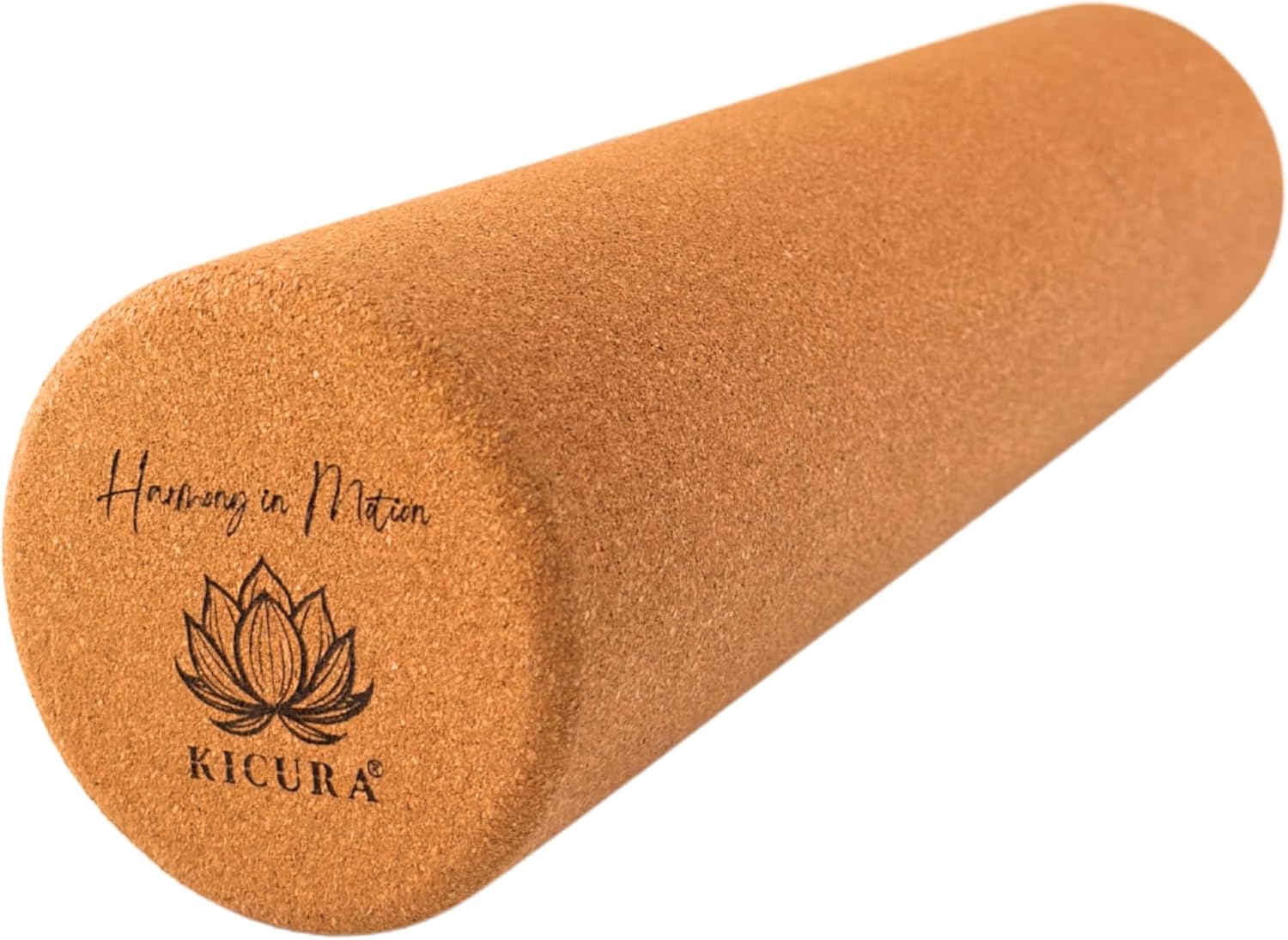 Kork-Faszienrolle aus Naturkork, 40 cm lang, Durchmesser 10 cm, hart, für Faszienmassage, Yoga und Pilates