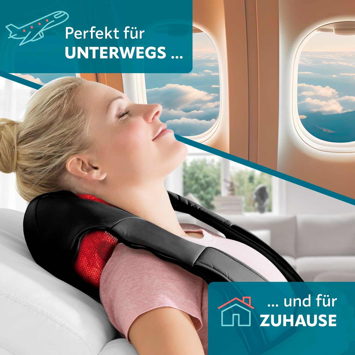 VITALmaxx Shiatsu Nackenmassagegerät | Massagegerät für Schultern, Nacken, Rücken, Beine | Massage mit Wärmefunktion, Knetmassage & Druckmassage | 8 rotierende Massagebälle, schwarz – Bild 5