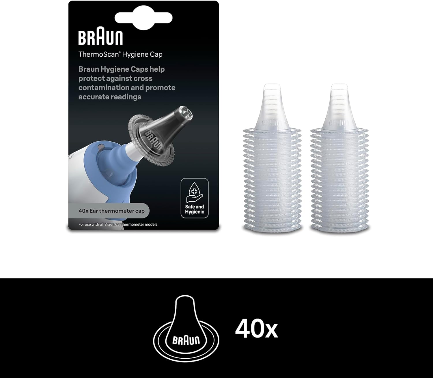 Braun LF40 Linsenfilter für ThermoScan Ohrthermometer – 40er-Pack – Bild 2