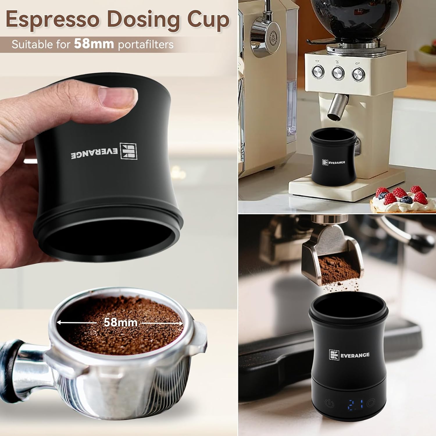 Mini-Kaffeewaage mit Timer, wiederaufladbare Espressowaage, präzise Waage für Espresso und Übergießen, tragbare digitale Küchenwaage mit Dosierbecher – Bild 3