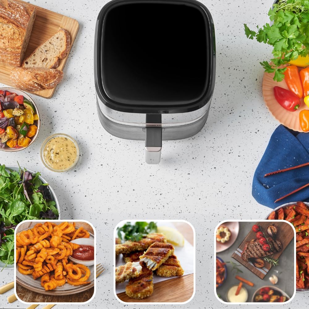 Russell Hobbs SatisFry 27610-56 Heißluftfritteuse L, 4,3 l, Rapid AirFryer (sehr kleines Gehäuse, sehr leise, 9 Programme), spülmaschinenfest, Fritteuse ohne Öl, Touchscreen, Grillen, Backen, Braten usw – Bild 11