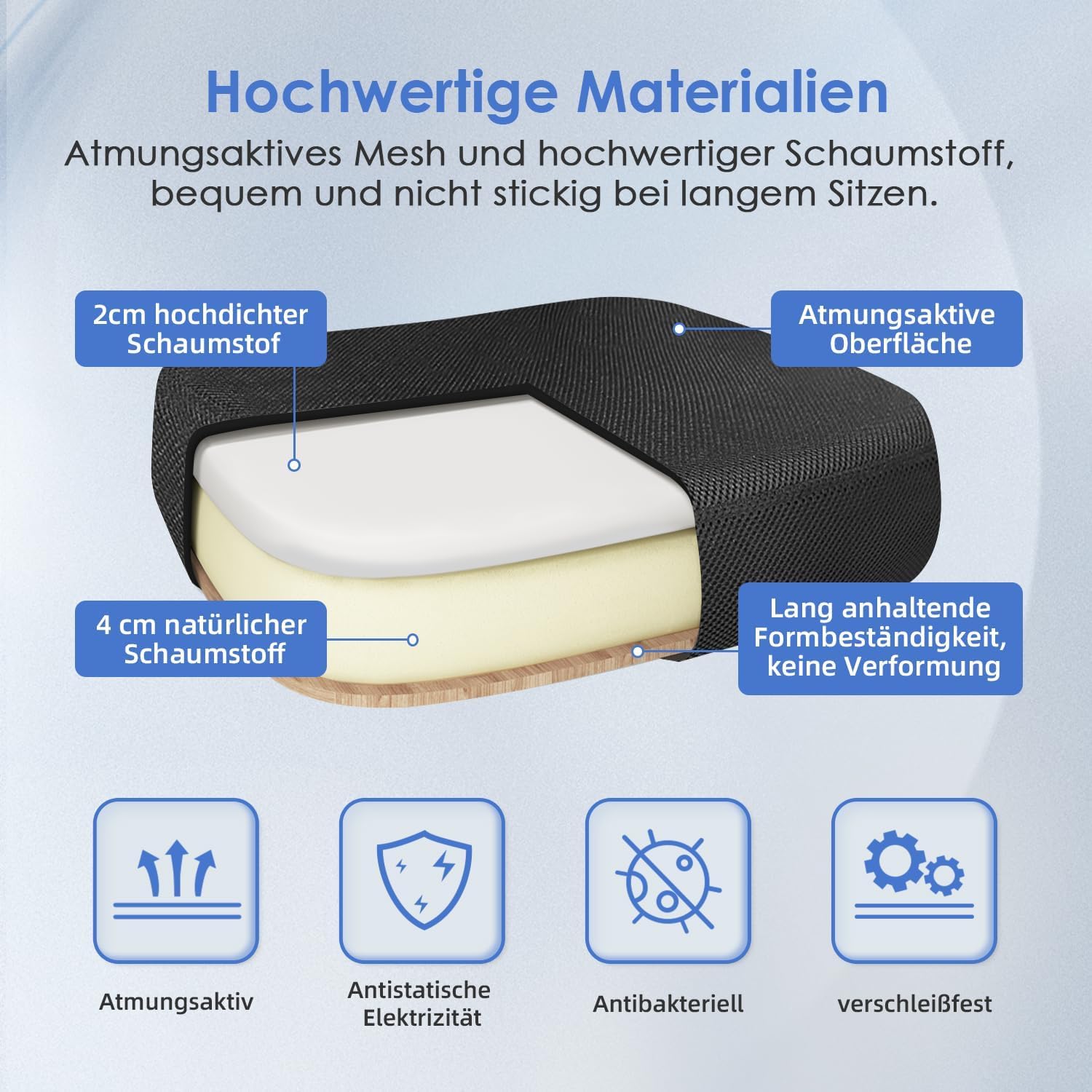 Hinonde Bürostuhl, Schreibtischstuhl mit klappbaren Armlehnen und Wippfunktion, 360° Drehstuhl, höhenverstellbarer Bürostuhl, ergonomischer Home-Office-Stuhl mit atmungsaktivem Netz, bis 150 kg – Bild 7