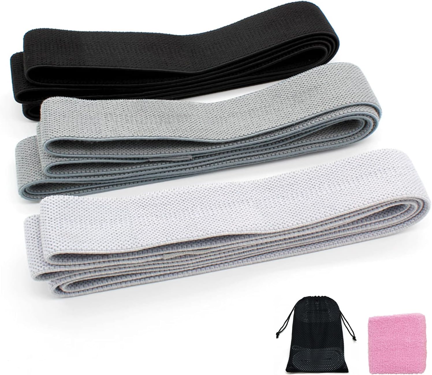 Fitnessbänder Lang Stoff Trainingsbänder Pilates, 3er Set Widerstandsbänder rutschfeste Sportbänder Gymnastikband Widerstandsbänder Krafttraining Fitnessband Stretchband Fitness Workout – Bild 8