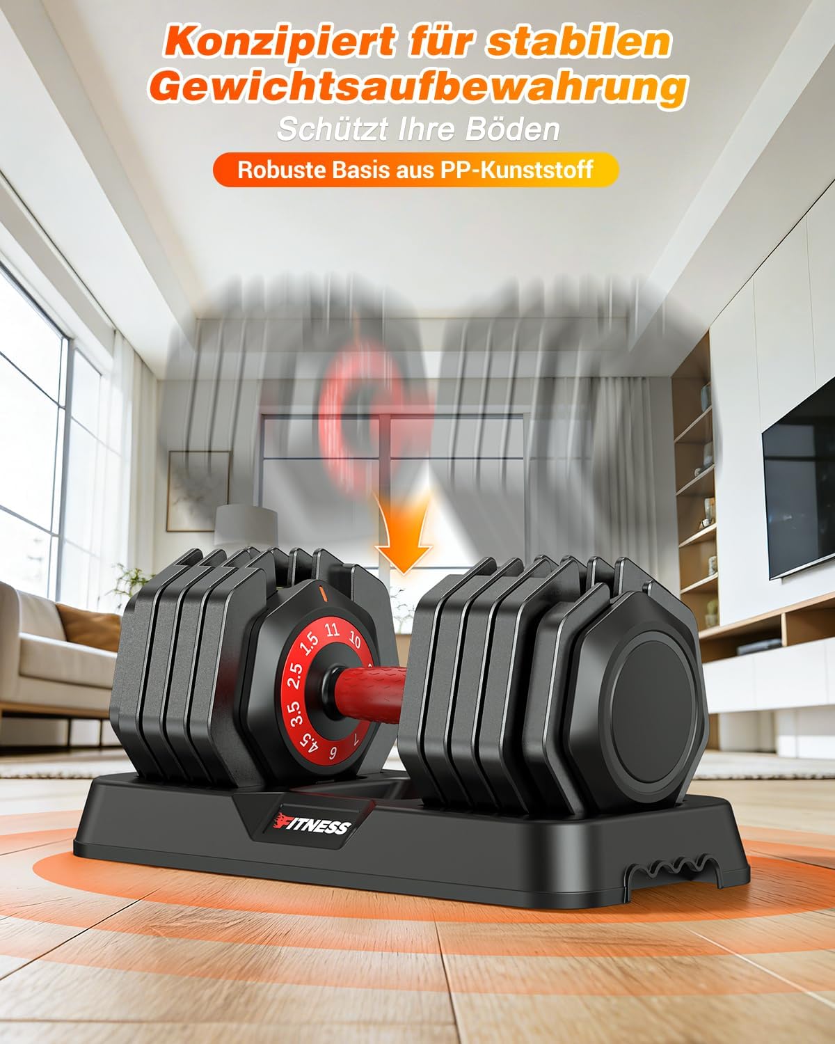 Rendpas verstellbares Hantelset | 5 & 10 Gewichtsstufen | 2–24,5 kg verstellbare Hanteln | Platzsparend für das Heim-Fitnessstudio – Bild 8