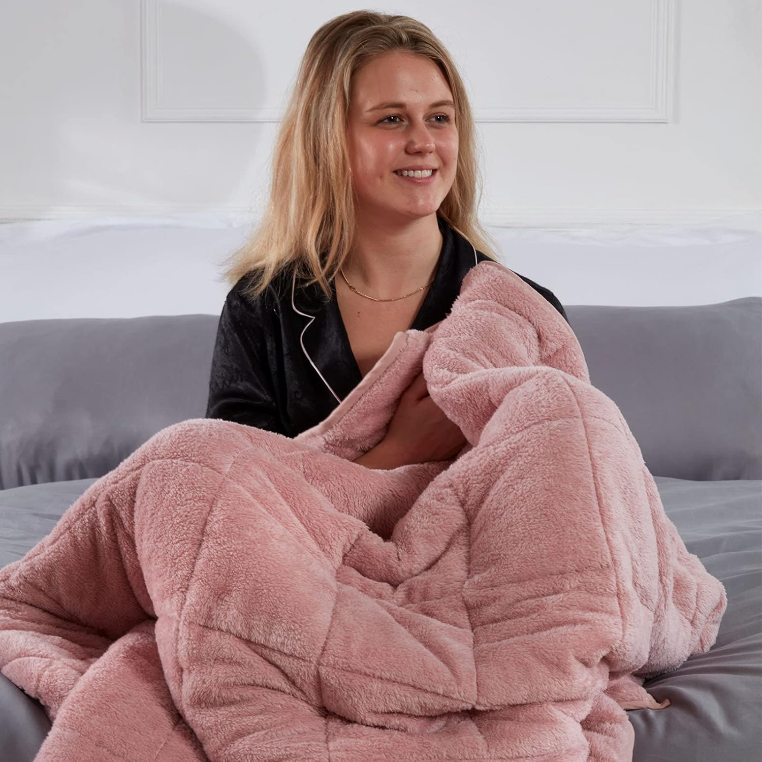 Brentfords Beschwerungsdecke, Gewichtsdecke 4 kg Teddy Rosa 125 x 150 cm Gewichtsdecke Rosa (Haftungsausschluss: Nur für Kinder ab 3 Jahren geeignet) – Bild 6
