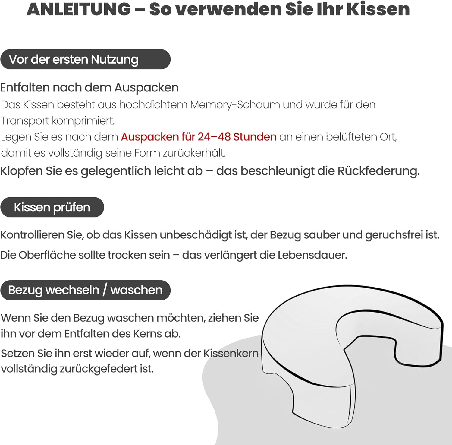 Ergonomisches Seitenschläferkissen mit Armloch – orthopädisches Memory-Schaum-Nackenstützkissen für Nacken und Schulter – Kissen für Seitenschläfer, Rücken- und Bauchschläfer – waschbarer Bezug, blau – Bild 8