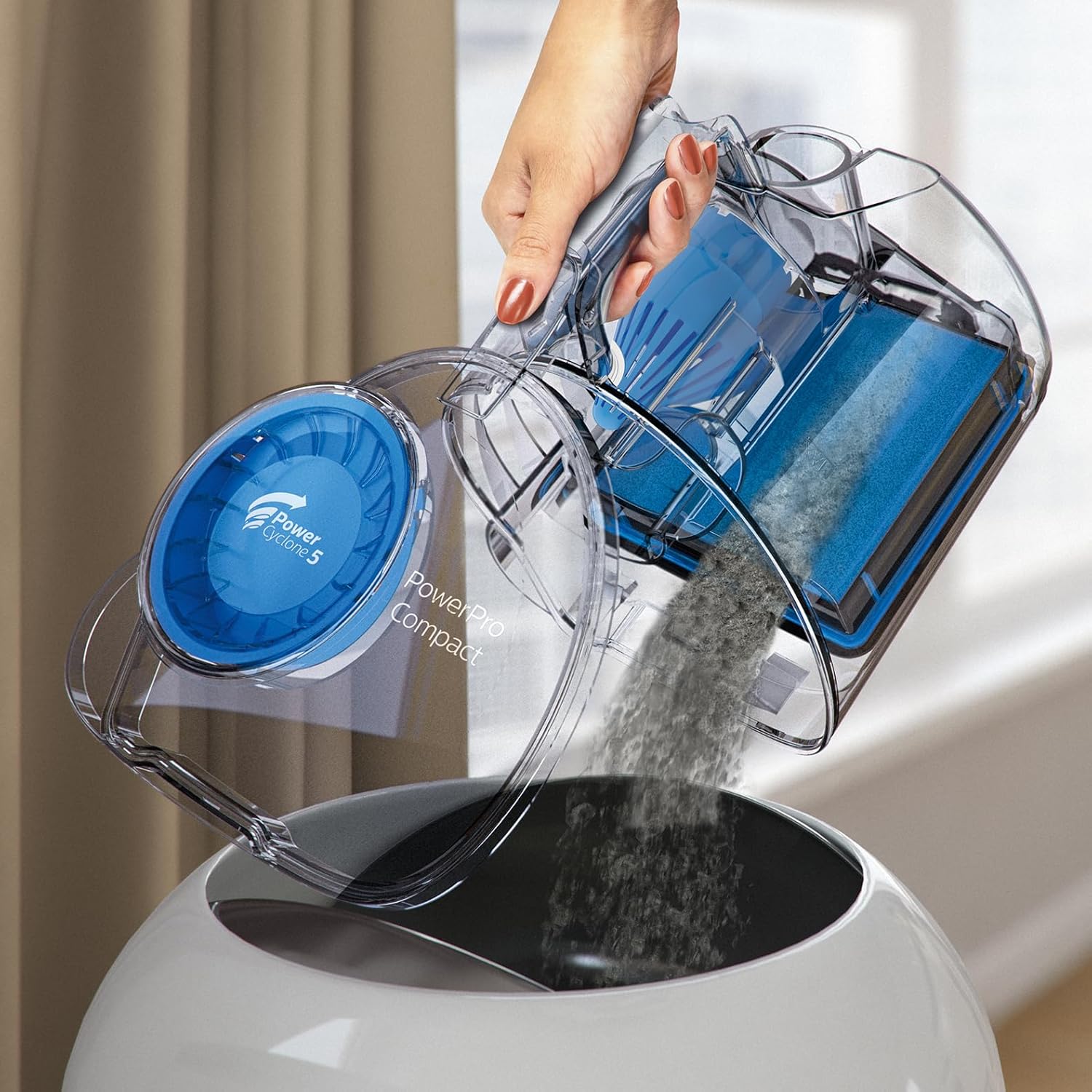 Philips PowerPro kompakter beutelloser Staubsauger (sehr geringer Stromverbrauch bei hoher Leistung, 1,5 l Staubvolumen, integriertes Zubehör) – Bild 3