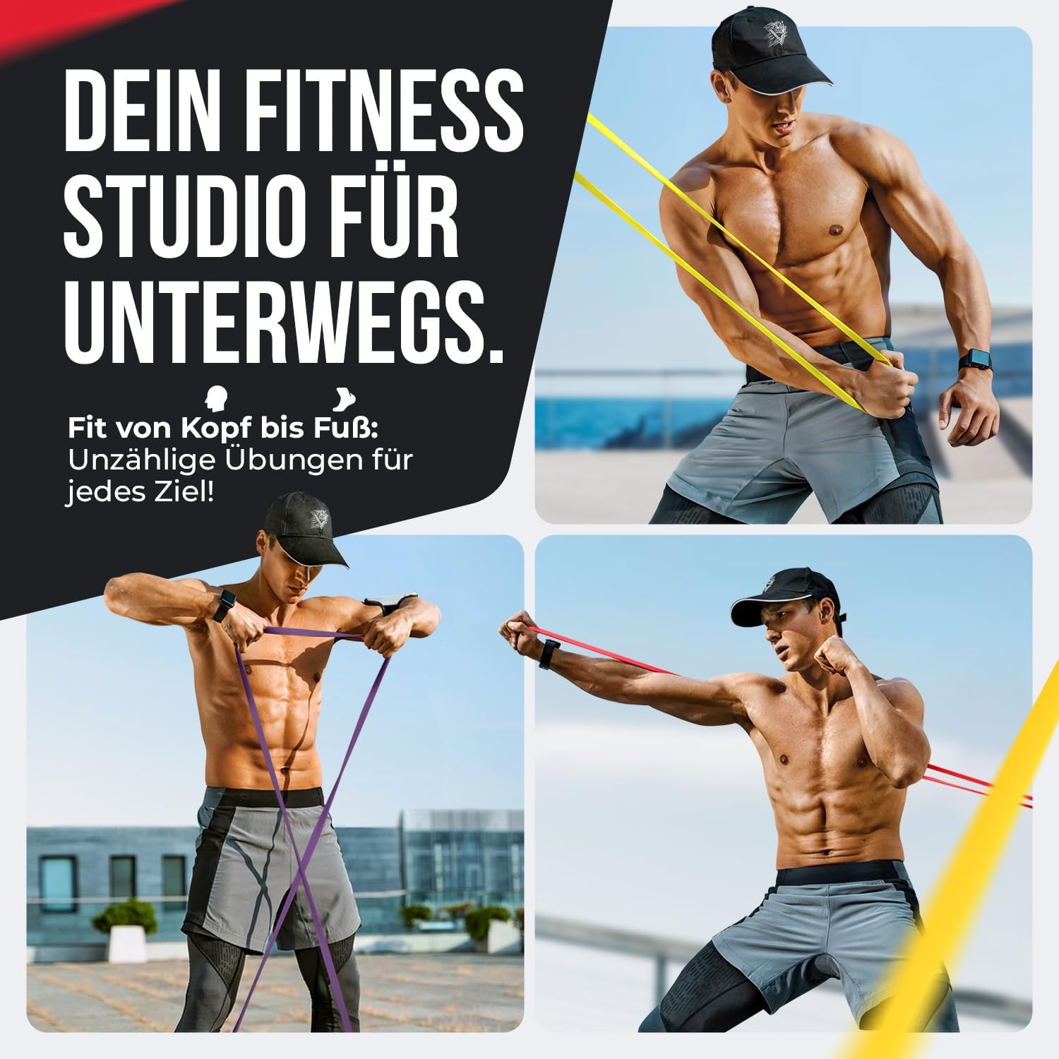 Widerstandsbänder Set Fitnessbänder - Premium Widerstandsbänder Krafttraining, Klimmzugbänder Widerstandsbänder Fitnessband Terra Bands Trainingsbänder Widerstandsband – Bild 5