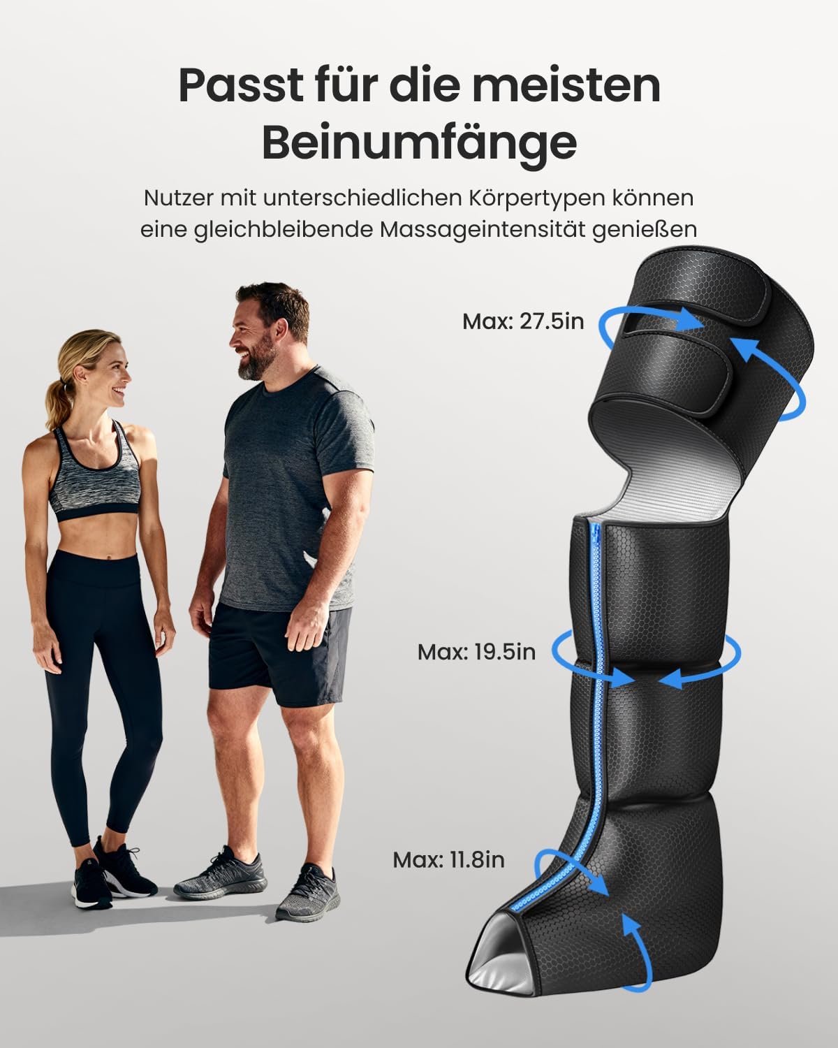 RENPHO Beinmassagegerät mit Wärme, 360° Beinmassagegerät für Waden & Oberschenkel, kabellos, 6 Modi & 5 Intensitäten, 2 Wärmeeinstellungen, Lymphdrainage für Sportler, Weihnachtsgeschenke für Frauen und Männer – Bild 7