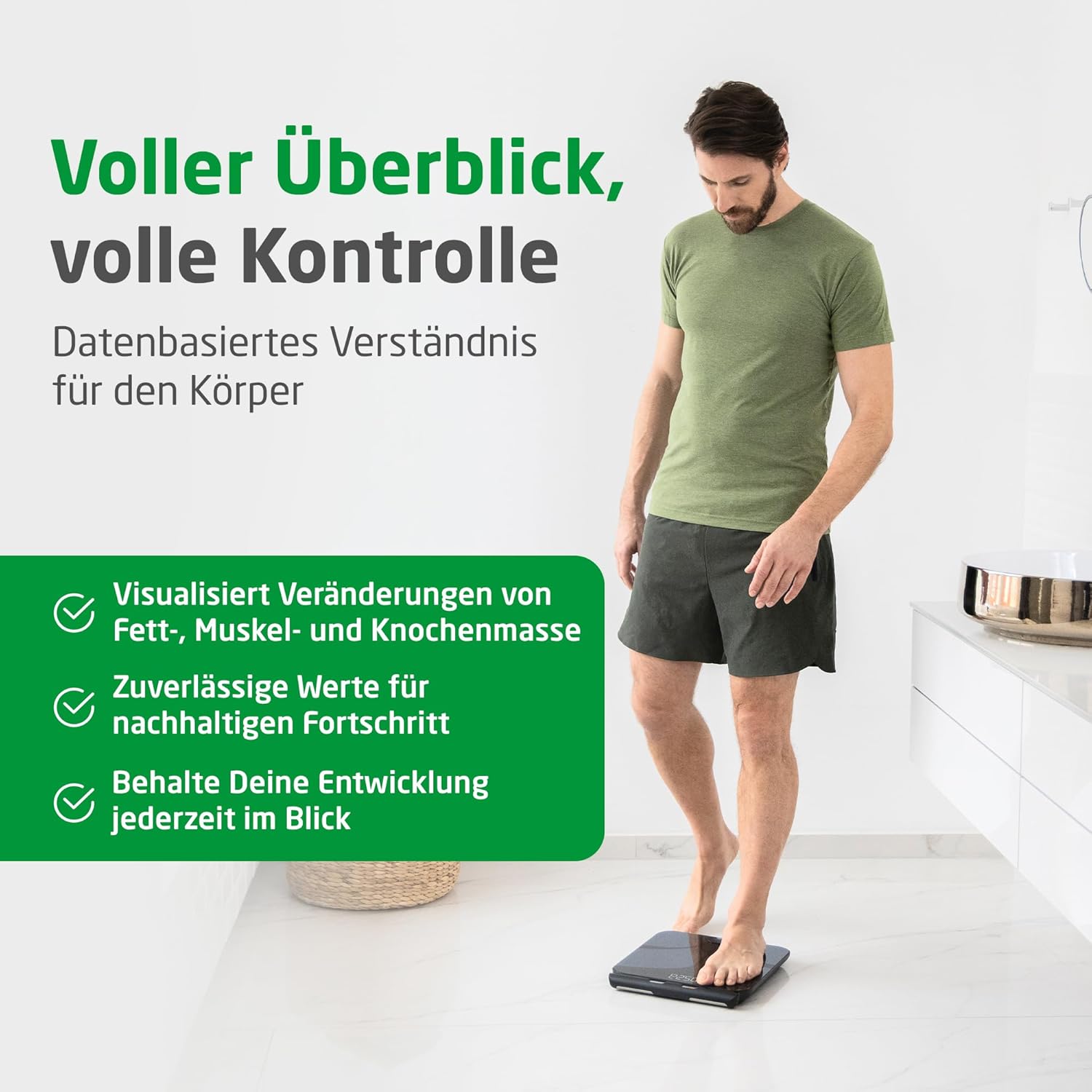 medisana BS 850 connect Körperanalysewaage mit Handsensoren, Körperwaage mit 8 Elektroden, Messung von Gewicht, Körperfett, Muskelmasse etc., Personenwaage smart mit App-Anbindung – Bild 3