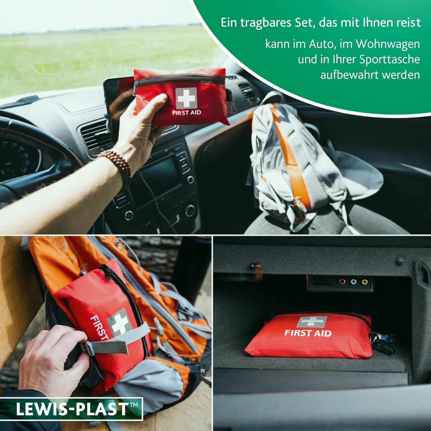 LEWIS-PLAST Erste-Hilfe-Set Erste-Hilfe-Tasche 92-teilig – Hochwertiges, tolles Rettungsset entspricht den europäischen Standards – Erste-Hilfe-Medizinset für Camping, Schularbeit und vieles mehr – Bild 4