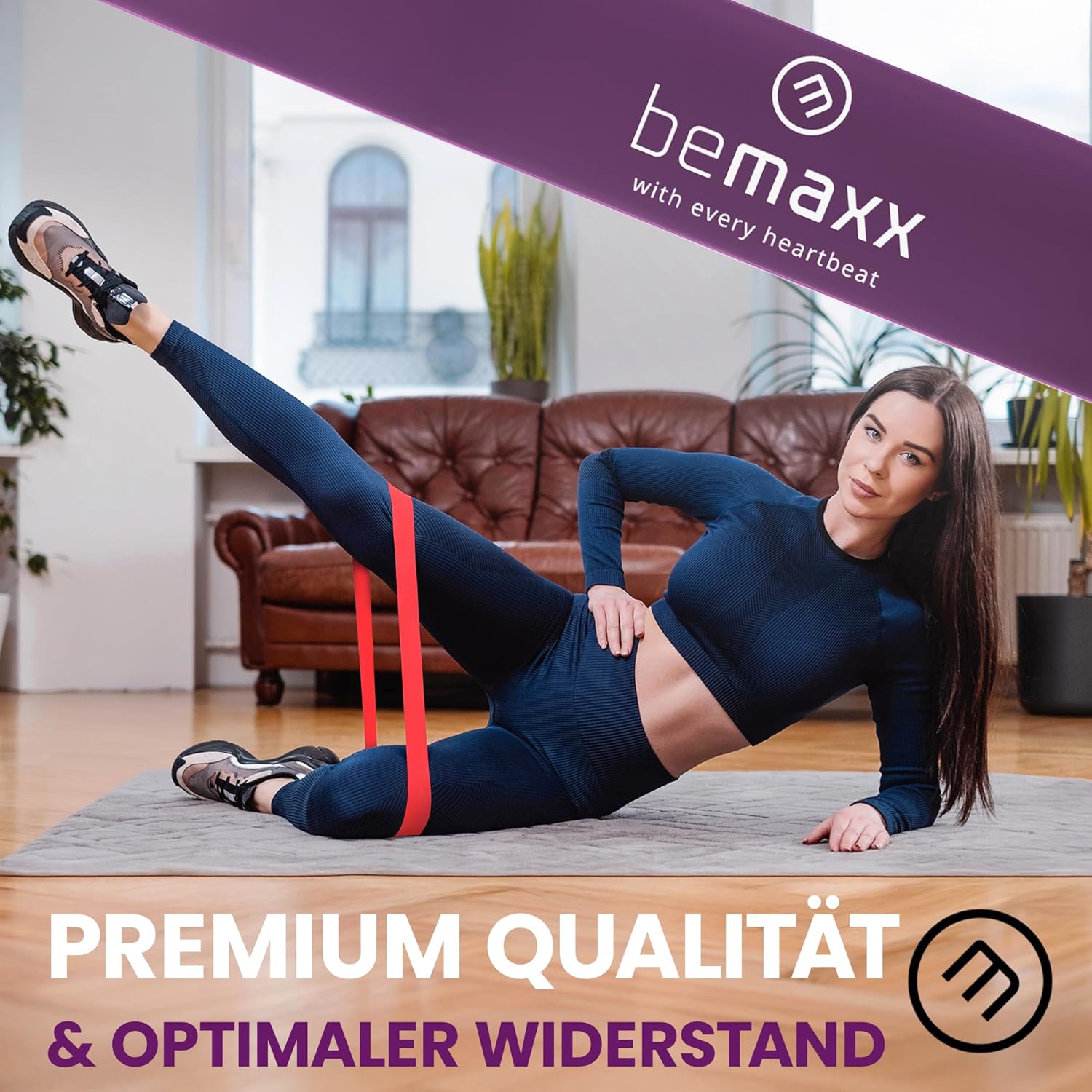 Fitnessband-Set, Latex-/Stoffschlaufen-Widerstandsbänder mit Trainings-eBook (Englisch nicht garantiert), Übungsband, Fitness-Sport-Workout, Krafttrainingsband, elastisches Trainingsband, Miniband, Crossfit, Yoga – Bild 5