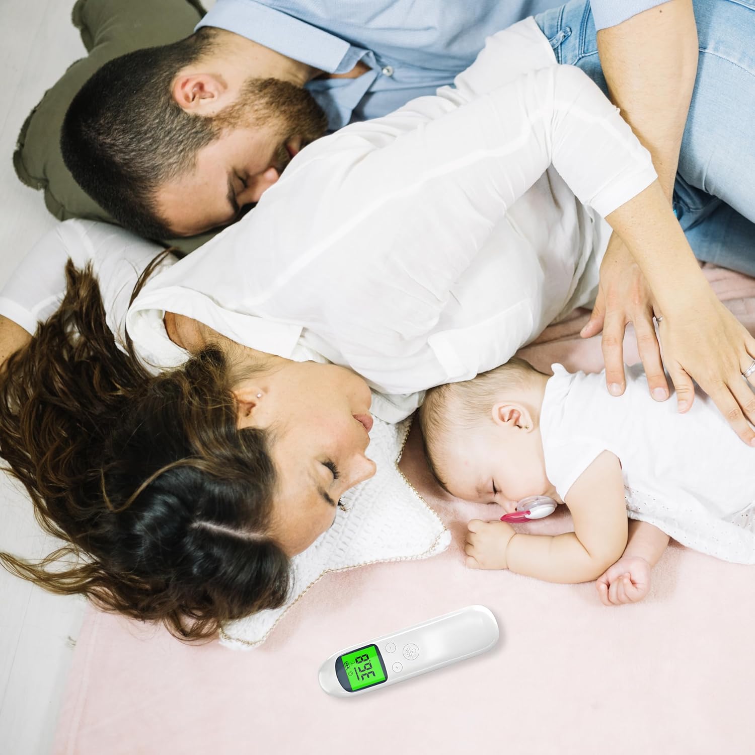 Retoo Fieberthermometer für Babys, Kinder und Erwachsene, kontaktloses Stirnthermometer, digitales Thermometer, Infrarot-Temperaturmessgerät, hygienisches LCD-Display, weiß – Bild 7