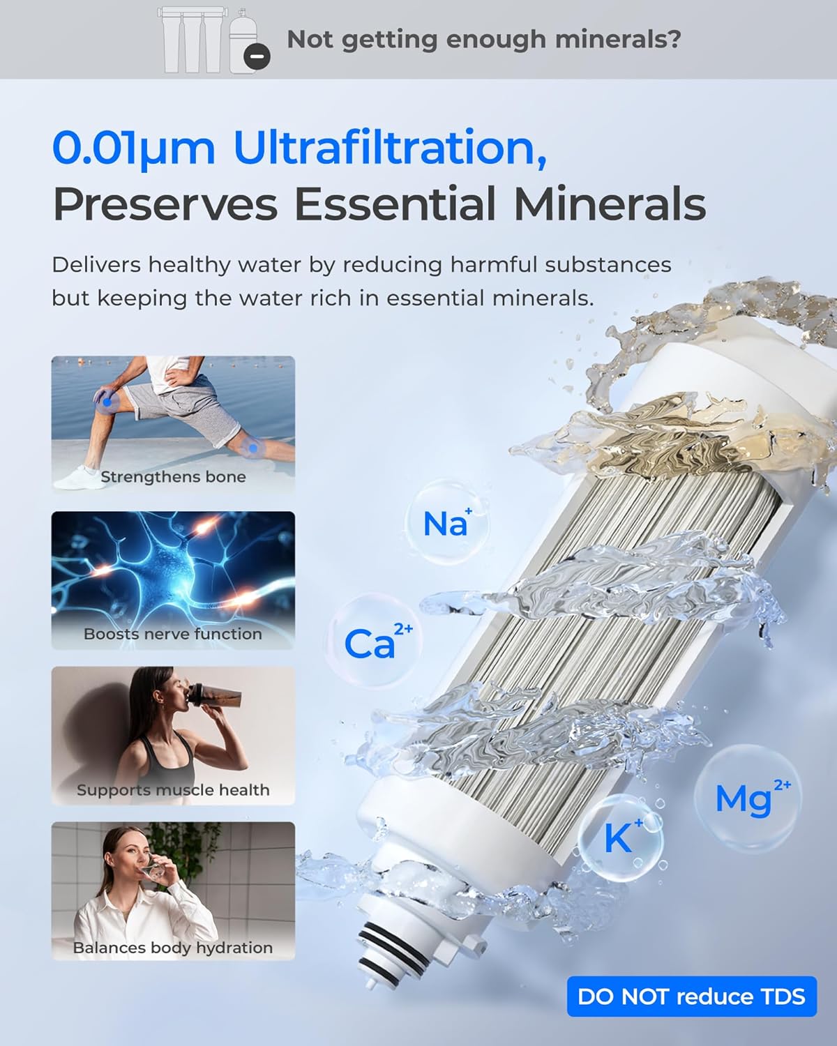 Waterdrop TSU-W Ultra Filtration Untertisch-Wasserfiltersystem, 3-stufig, 0,01 Mikrometer, Trinkwasserfiltersystem mit speziellem Wasserhahn aus gebürstetem Nickel, USA Tech, 2 Jahre Lebensdauer – Bild 5