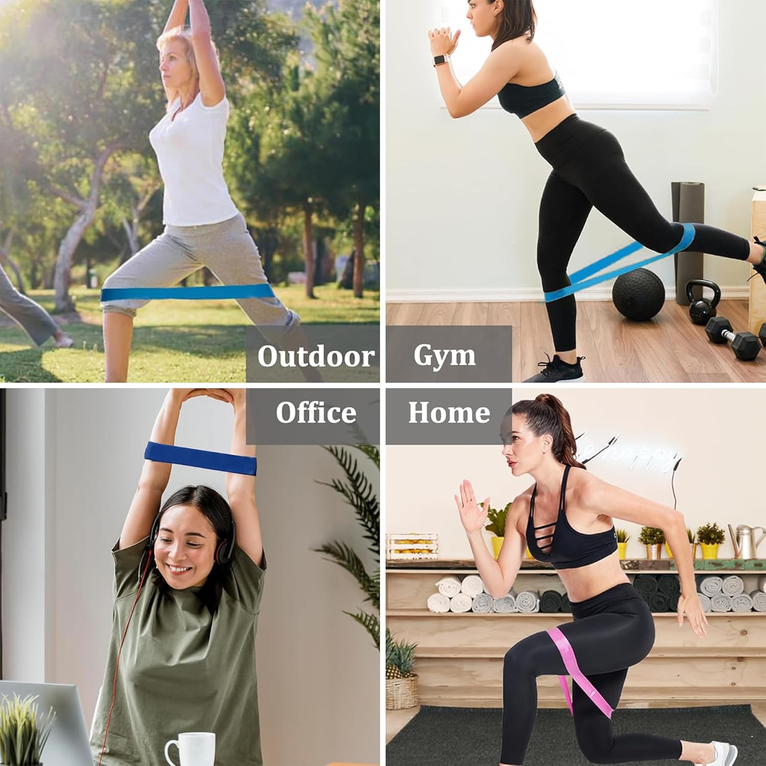 Fitnessbänder Set, Latex Fitnessbänder 5er Set, 5 Verschiedene Stärken Trainingsbänder mit Übungsanleitung und Tragetasche, Widerstandsbänder Set für Muskelaufbau, Yoga, Pilates, Kraft – Bild 6