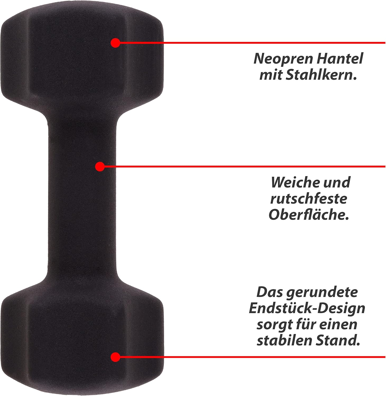 Hantelset Neoprenhanteln 2 x 5,0 kg Fitnesshanteln Krafttraining Workout Home Gym – Bild 3