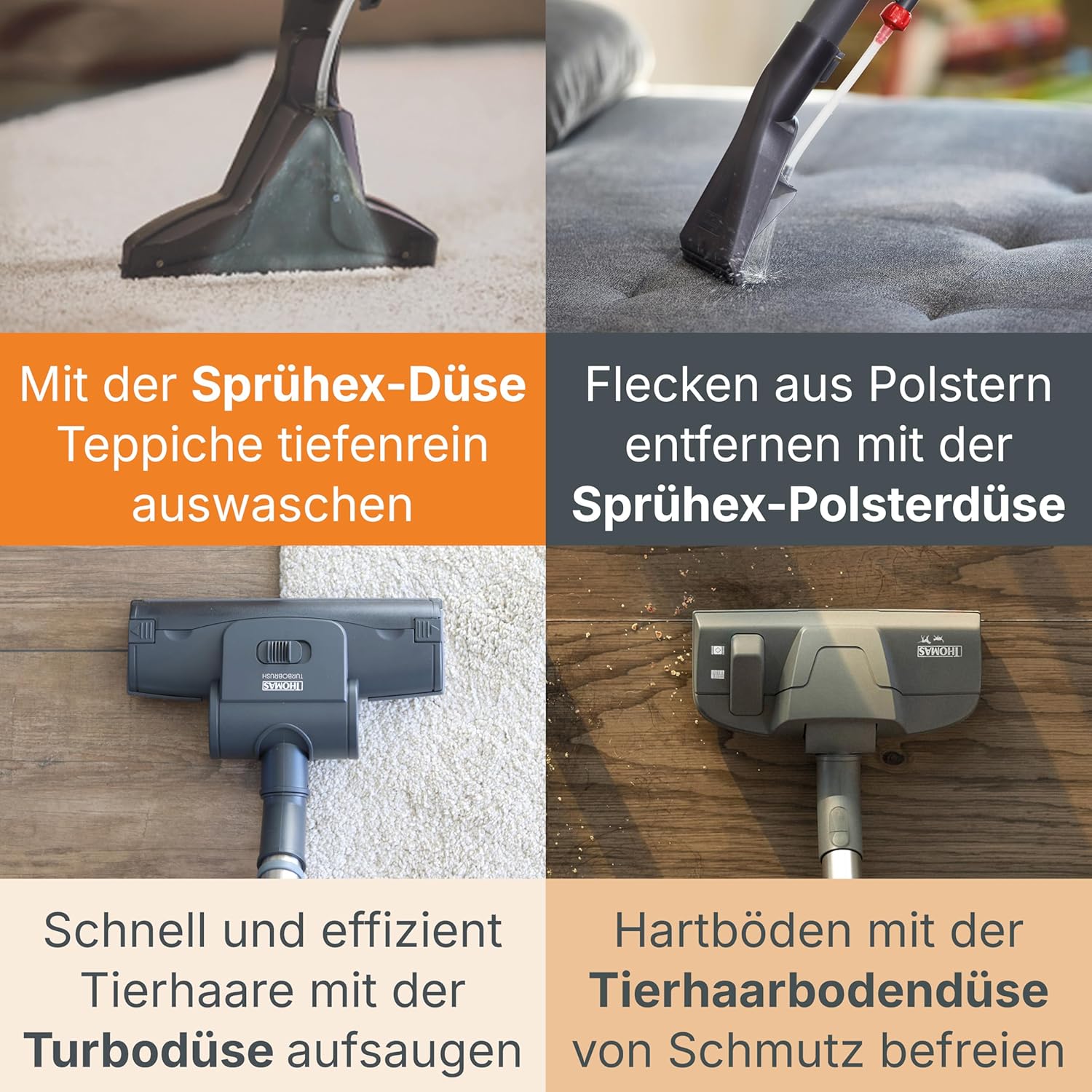 Thomas 788563 Aqua + PET & Family Saug- und Waschsauger, Kunststoff, Orange – Bild 4