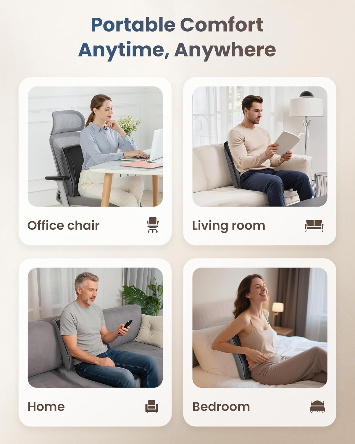 COMFIER Massagegerät, Nackenmassagegerät mit Wärme, Shiatsu-Massagegerät, 4D-Knet-Rückenmassagegerät, Linderung von Muskelschmerzen für Nacken, Rücken, Beine, Geschenke für Männer, Frauen – Bild 5