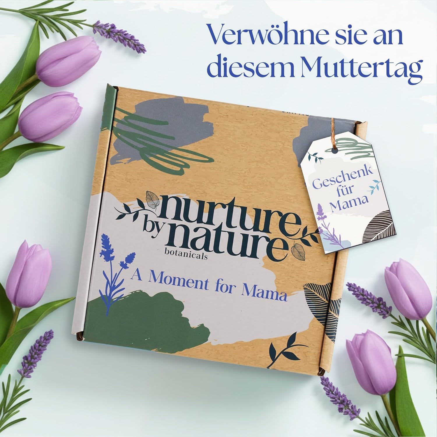 Nurture by Nature Wellness-Geschenkset für Frauen – 6-teiliges Bade- und Beauty-Set mit Körperbutter, Duschöl, Kissenspray, Badesalz und Schlafmaske – ideal für Weihnachten, Muttertag und Geburtstage – Bild 2