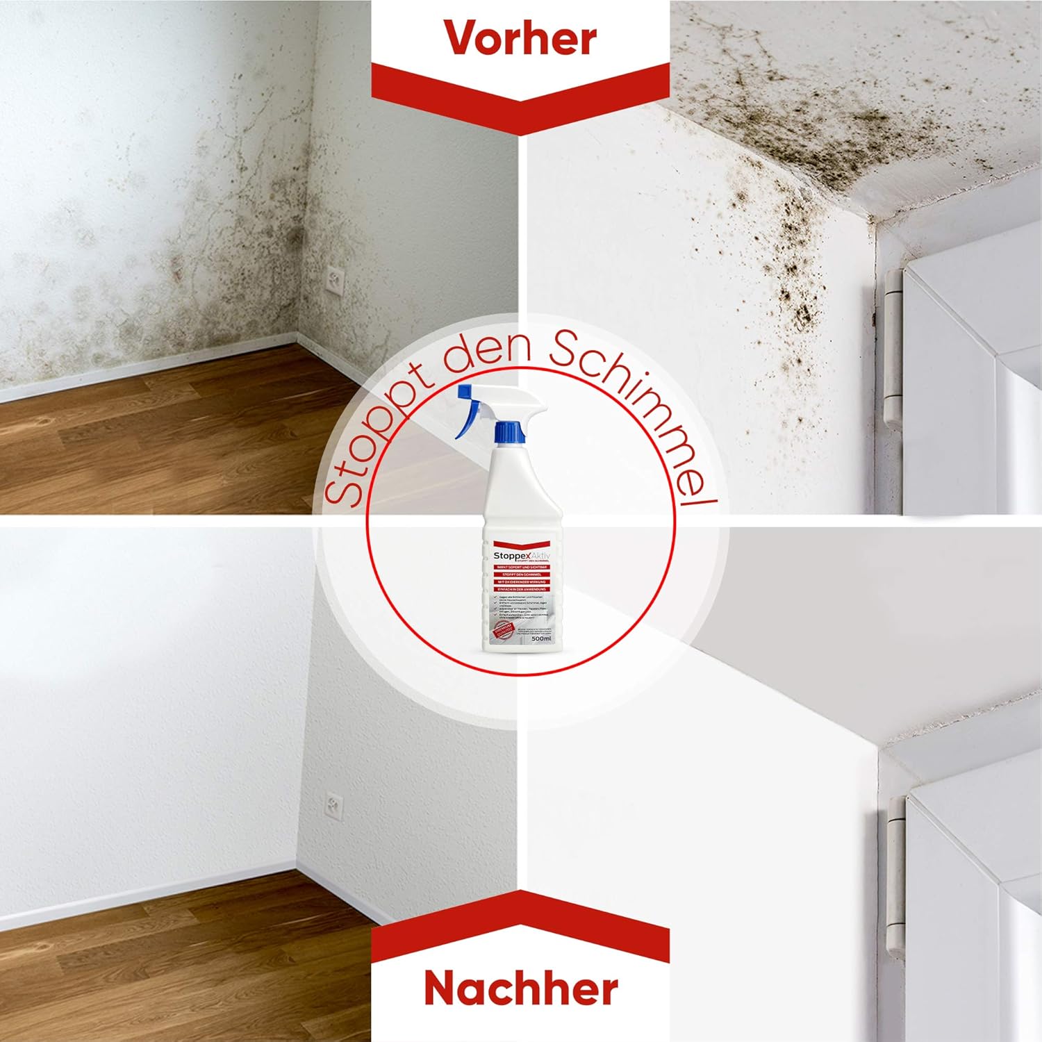 Professioneller Schimmelentferner gegen Schimmel, Stockflecken und Schimmel I chlorhaltiges Anti-Schimmel-Spray. – Bild 2