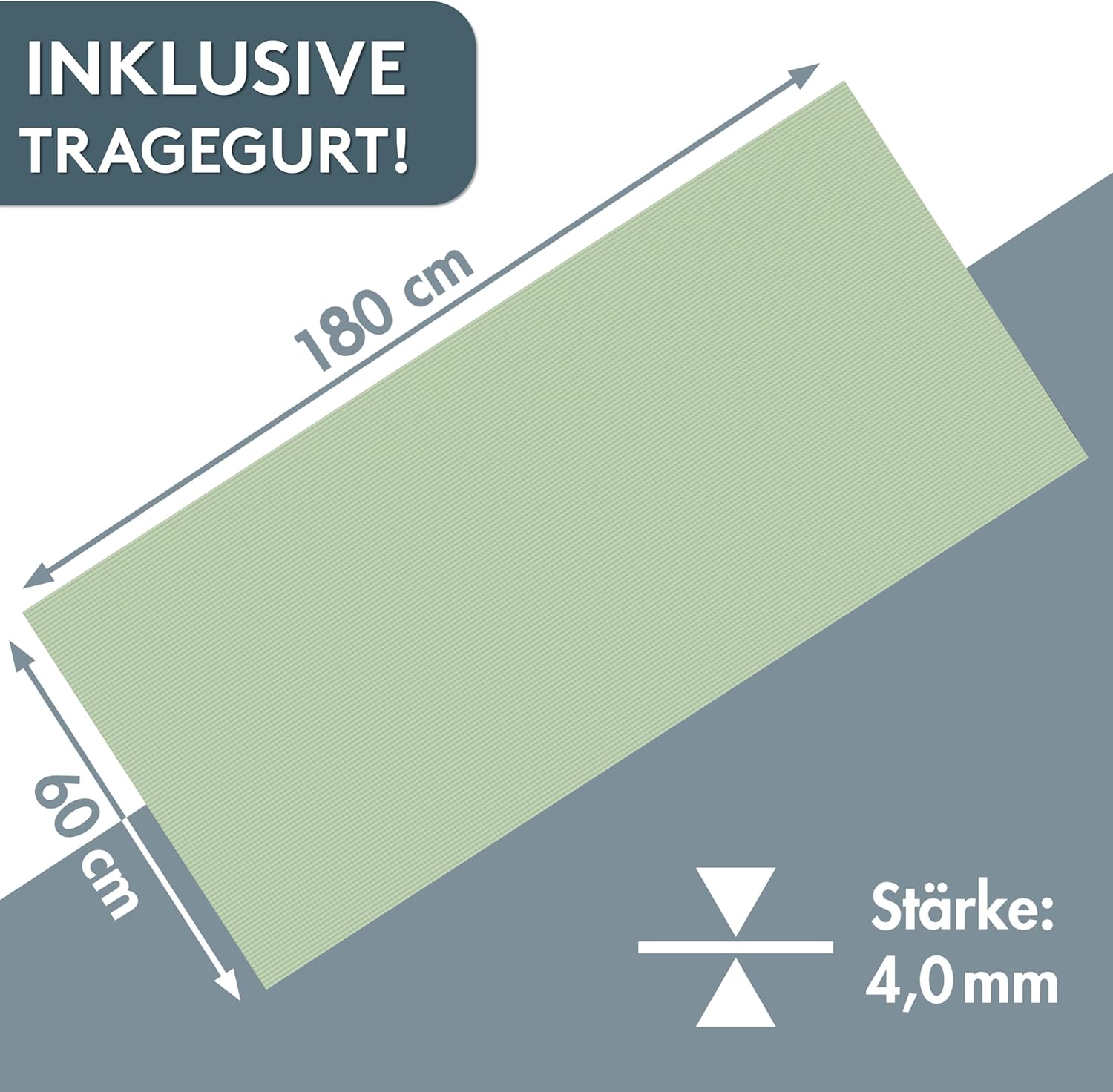 LILENO SPORTS Yogamatte (180x60cm) inkl. Tragegurt - Sport- und Yogamatte extra rutschfest in 4 mm Dicke - Gymnastikmatte und Fitnessmatte für Workout und Yoga - Sportmatte für Zuhause – Bild 4